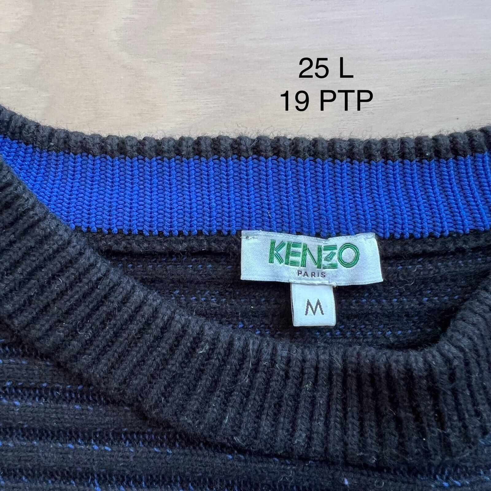 Kenzo Kenzo Paris Sweater Women's Medium Black Blue Wool Size M / US 6-8 / IT 42-44 - 8 Thumbnail