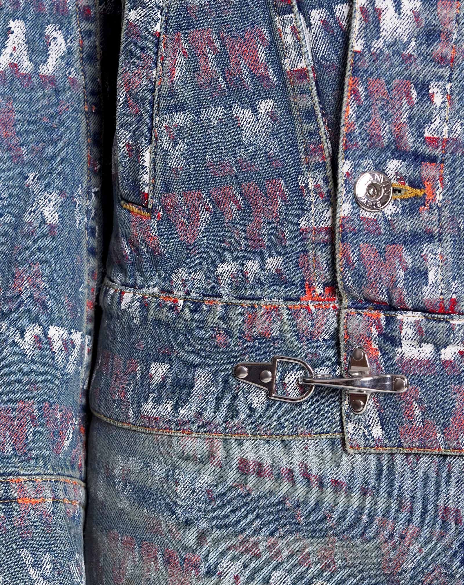 Lanvin o1mle0825 Unisex Asymmetrical Printed Jacket in Blue Size US XL / EU 56 / 4 - 6 Thumbnail
