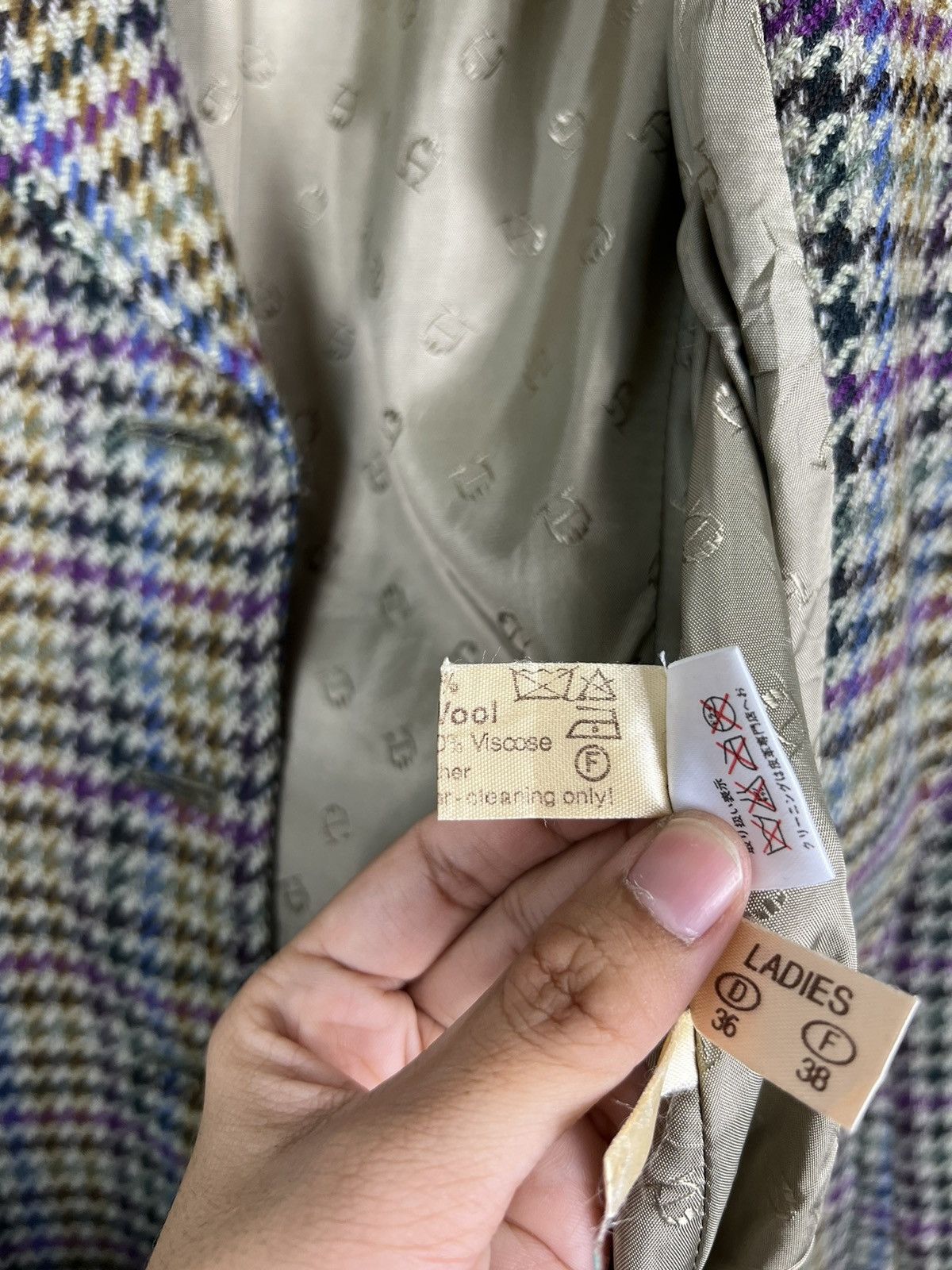 Aigner × Etienne Aigner 🔥 VINTAGE ETIENNE AIGNER TWEED WOOL BLAZER MADE IN GERMANY Size M / US 6-8 / IT 42-44 - 16 Thumbnail
