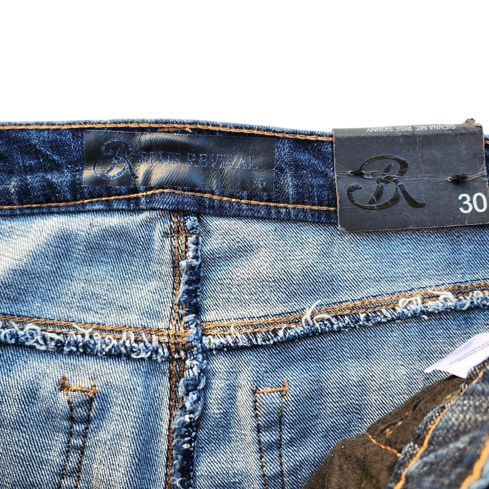 The Unbranded Brand Blue Revival Women Blue Dark Wash Skinny Jeans Size 30 Size 30" / US 8 / IT 44 - 2 Thumbnail