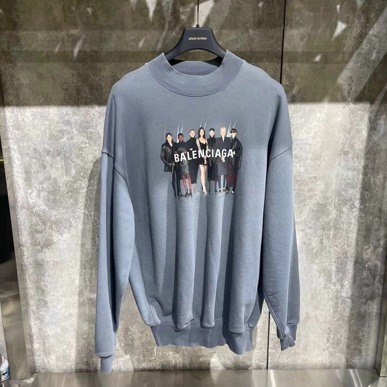 Balenciaga Balenciaga Haze Blue Portrait Sweatshirt Size US S / EU 44-46 / 1 - 1 Thumbnail