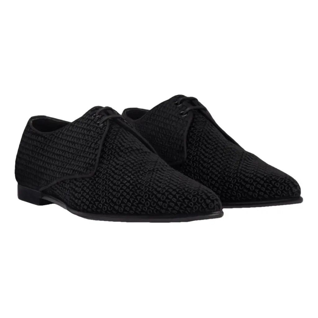 Dolce & Gabbana o1y0125 Velvet Laced Shoes in Black Size US 6 / EU 39 - 2 Thumbnail