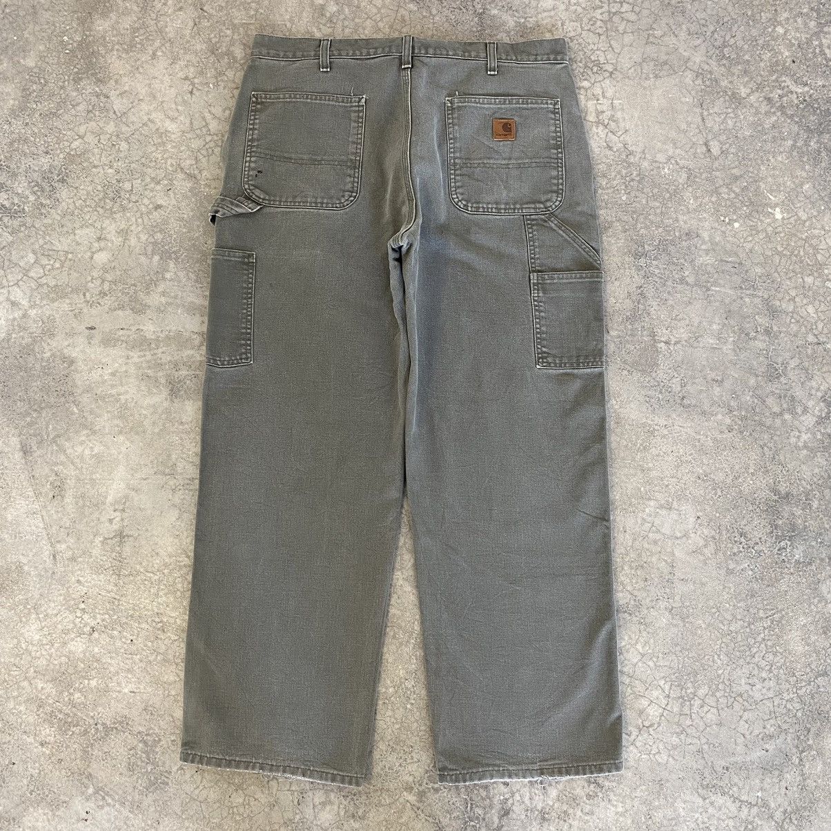 Carhartt × Vintage Vintage Carhartt Faded Moss Green Carpenter Work Pants Size US 36 / EU 52 - 18 Thumbnail