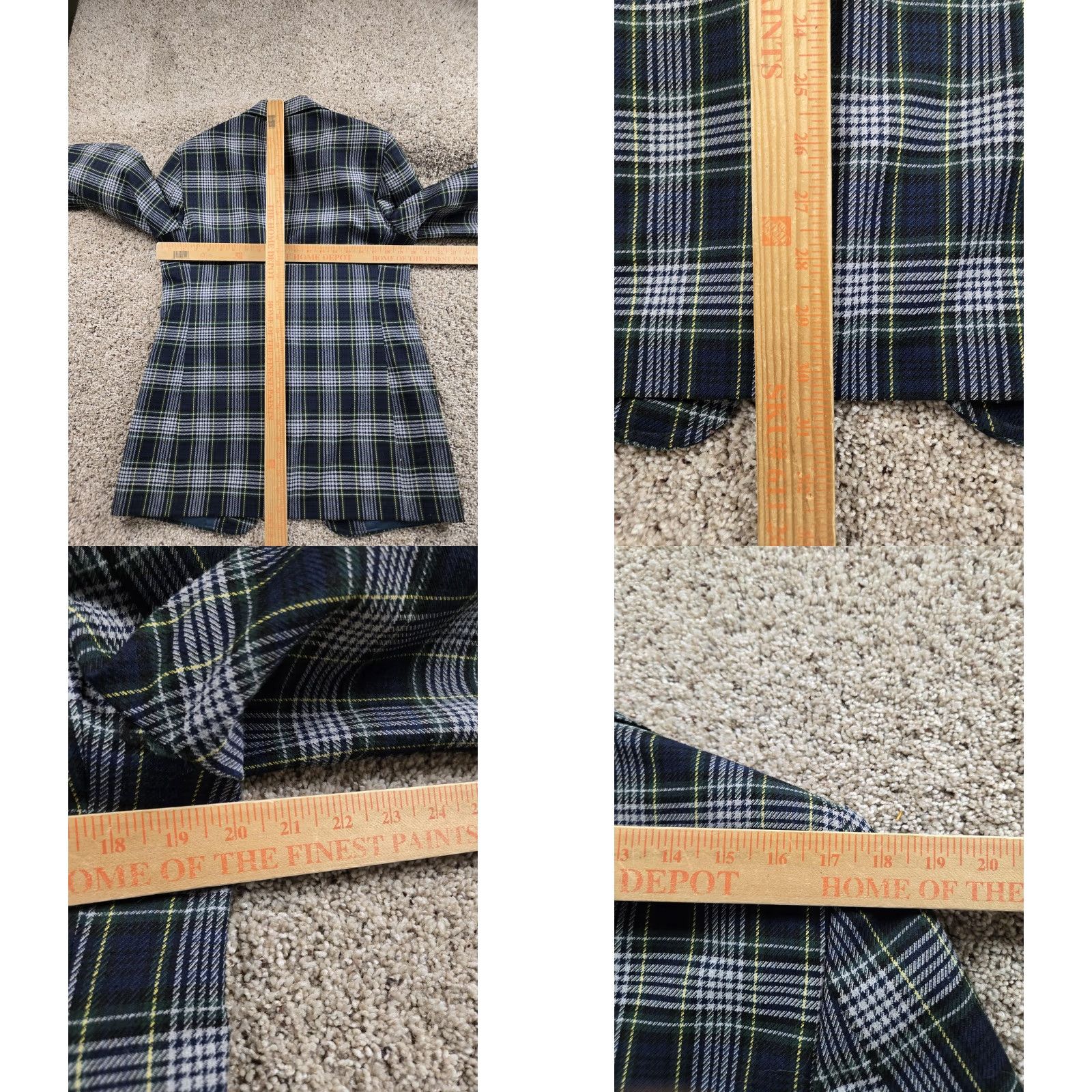 Vintage VINTAGE Towncraft Blazer Mens 40R Blue Plaid Check Sport Coat Jacket 70s Size 40R - 9 Thumbnail