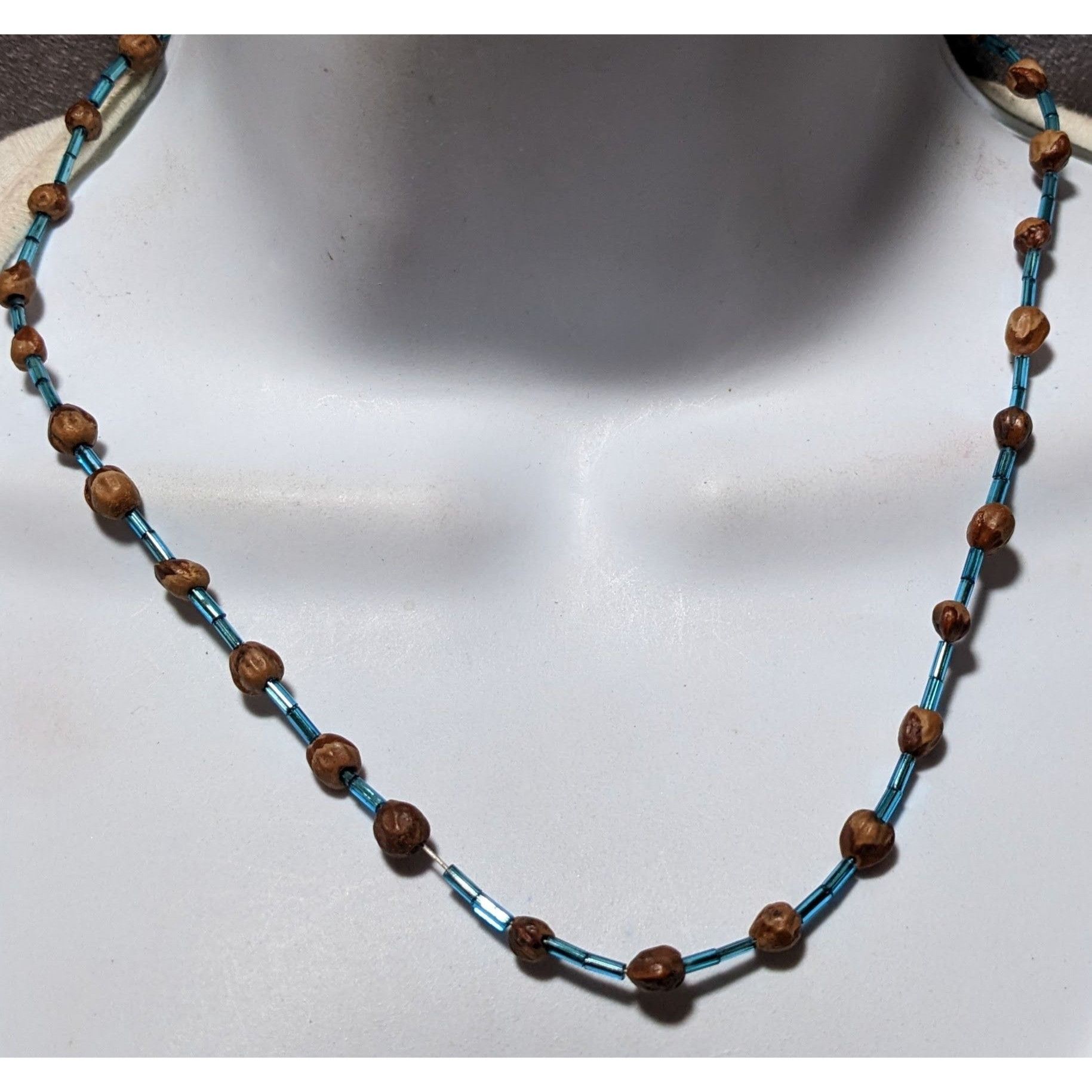 Other Casual Hippie Blue And Brown Seed Beaded Necklace Size ONE SIZE - 5 Thumbnail