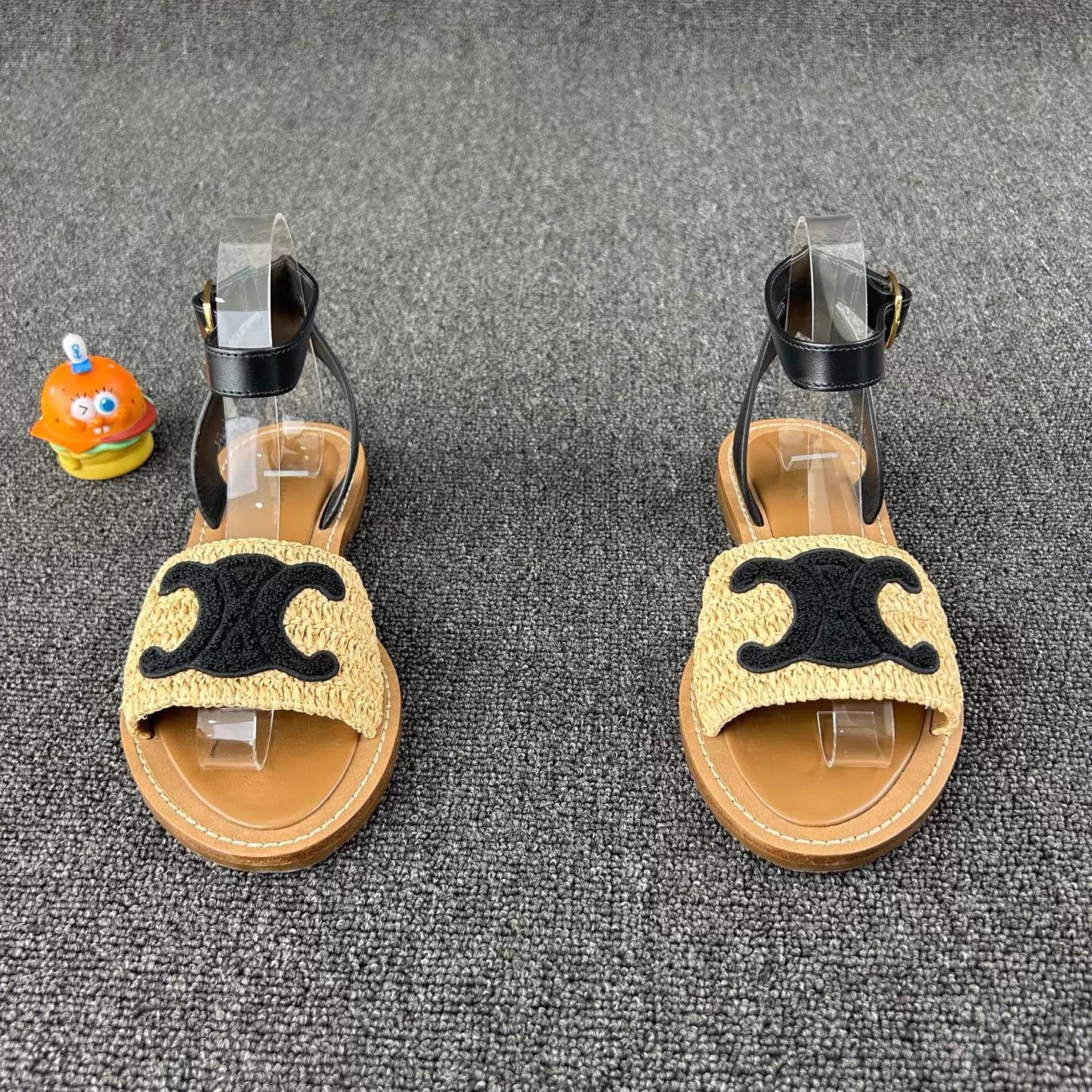 Chanel Celine Straw & Leather Double C Sandals 36 Size US 5.5 / IT 35.5 - 2 Thumbnail