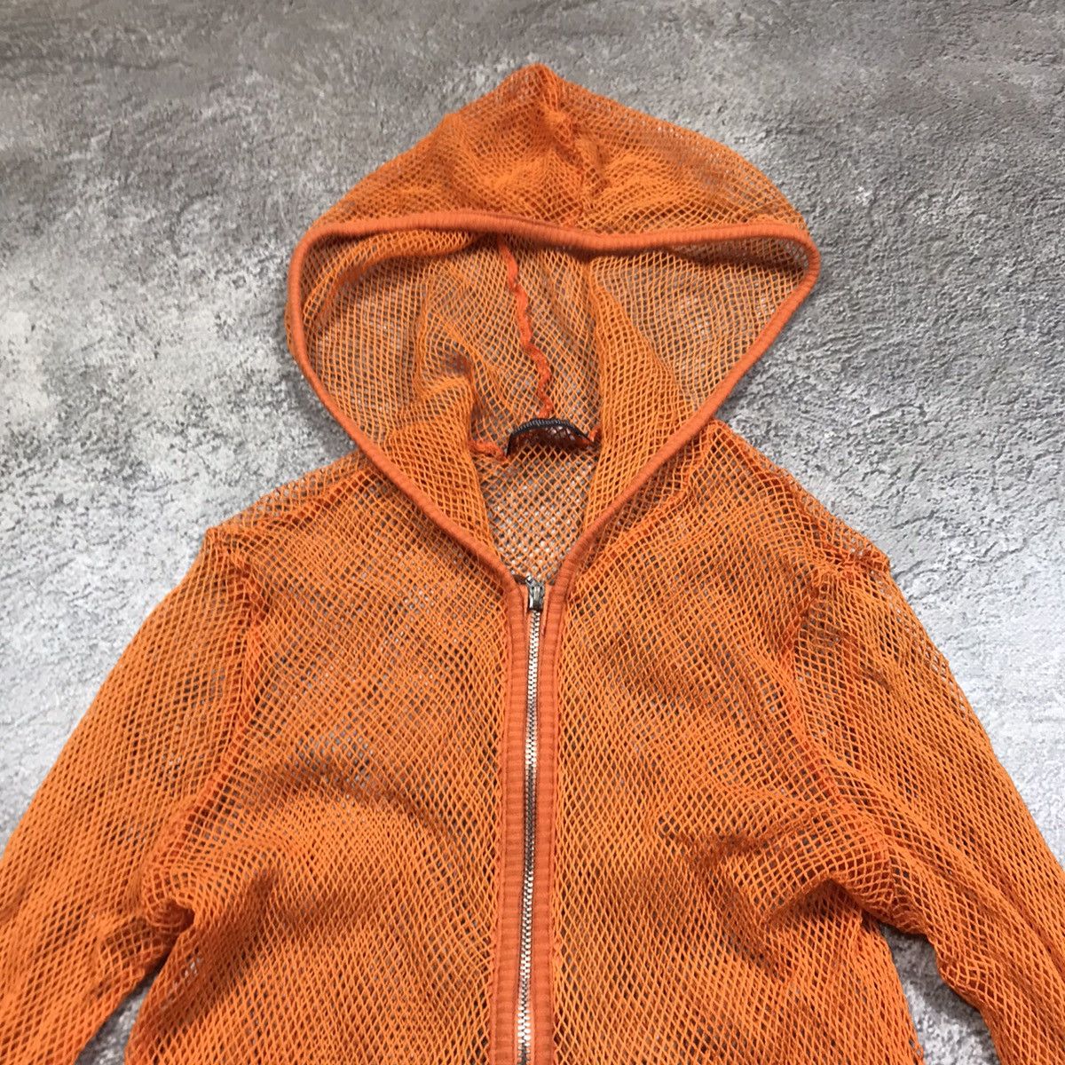 Vintage Y2K Orange Mesh Hoodie Avant Garde Streetwear Slim Logo S Size S / US 4 / IT 40 - 3 Thumbnail