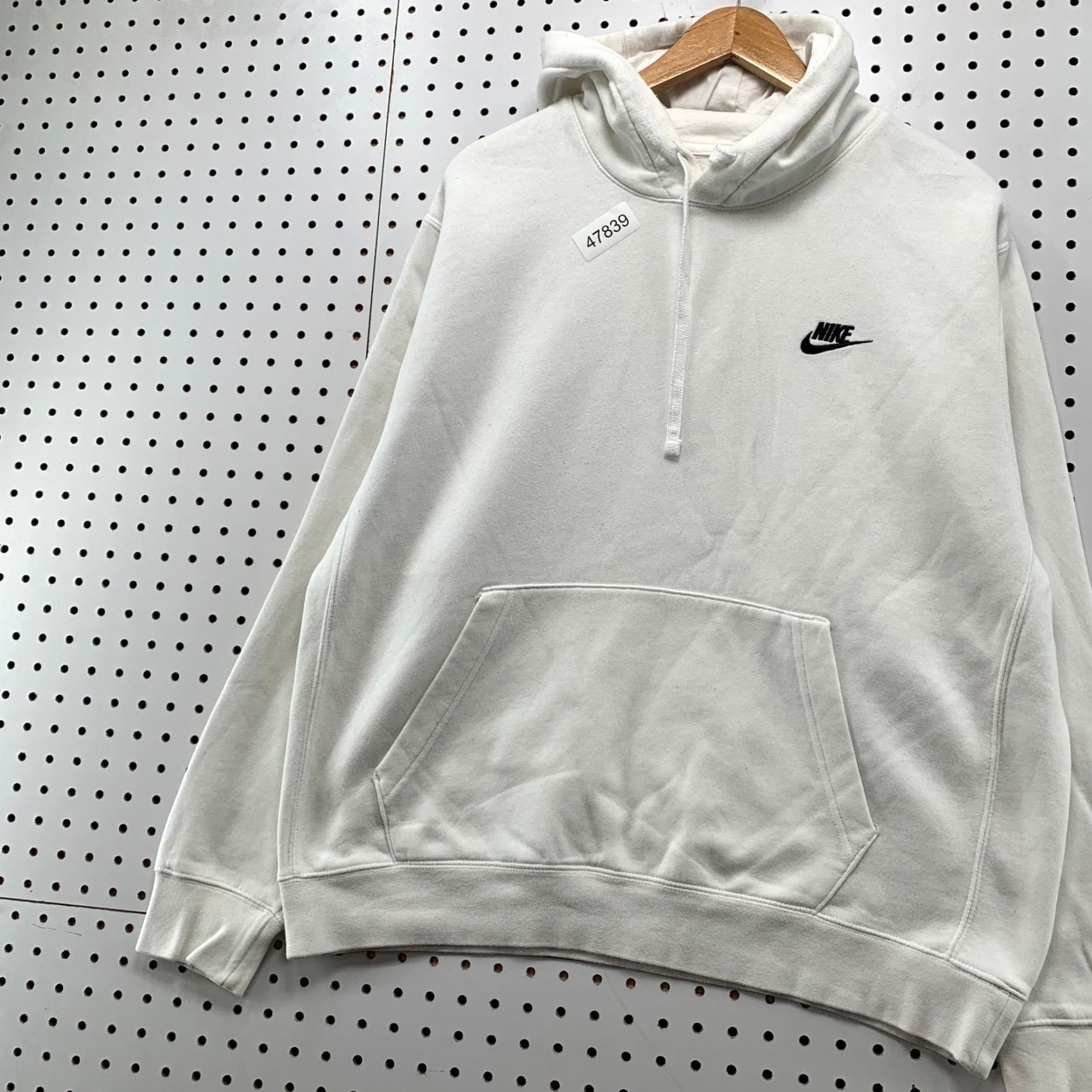 Nike Nike Essential Hoodie Sweatshirt Mens Large White Fleece Hooded Swoosh Pullover Size US L / EU 52-54 / 3 - 5 Thumbnail