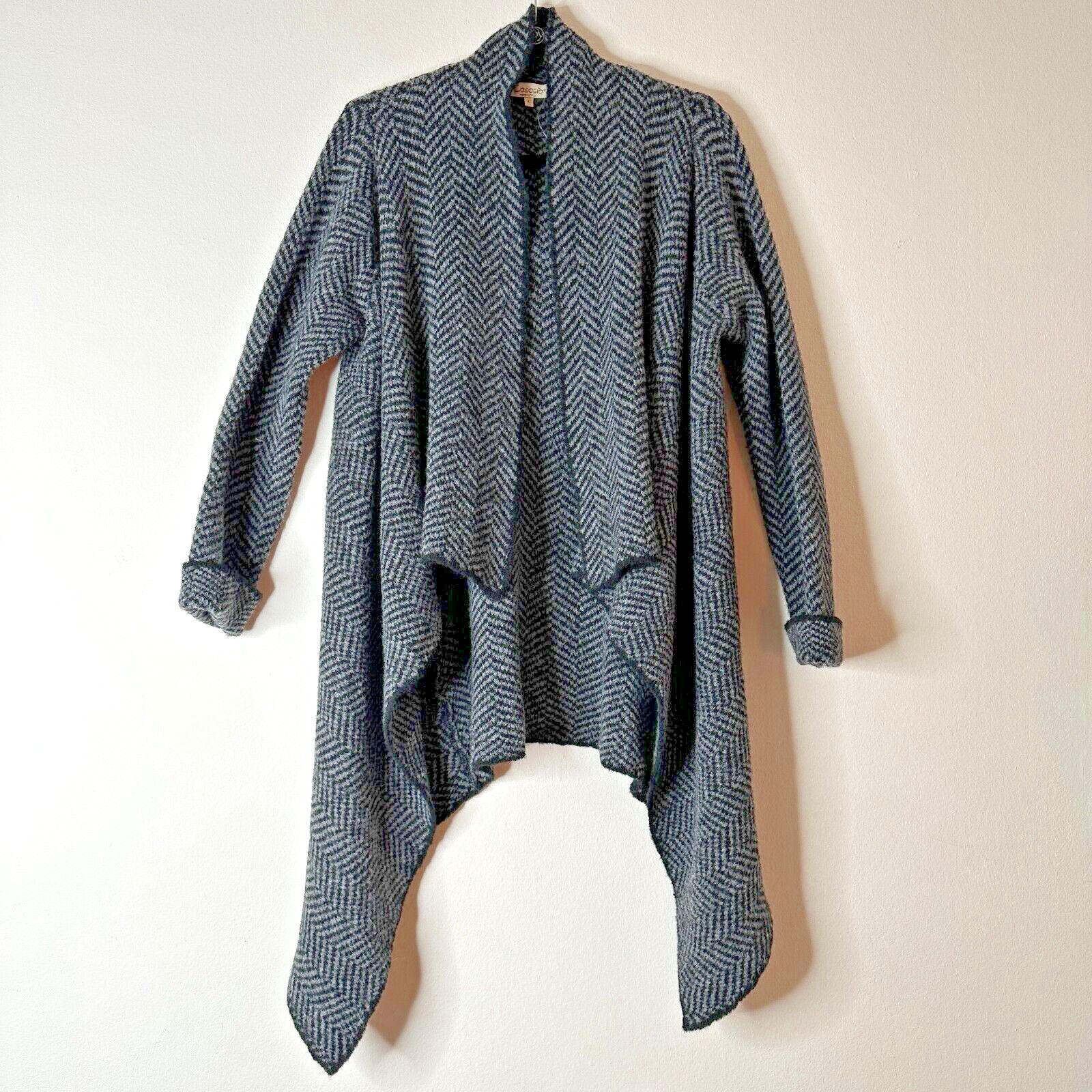 Other Cocogio Herringbone Waterfall Cardigan Asymmetrical Hem L Size L / US 10 / IT 46 - 2 Thumbnail