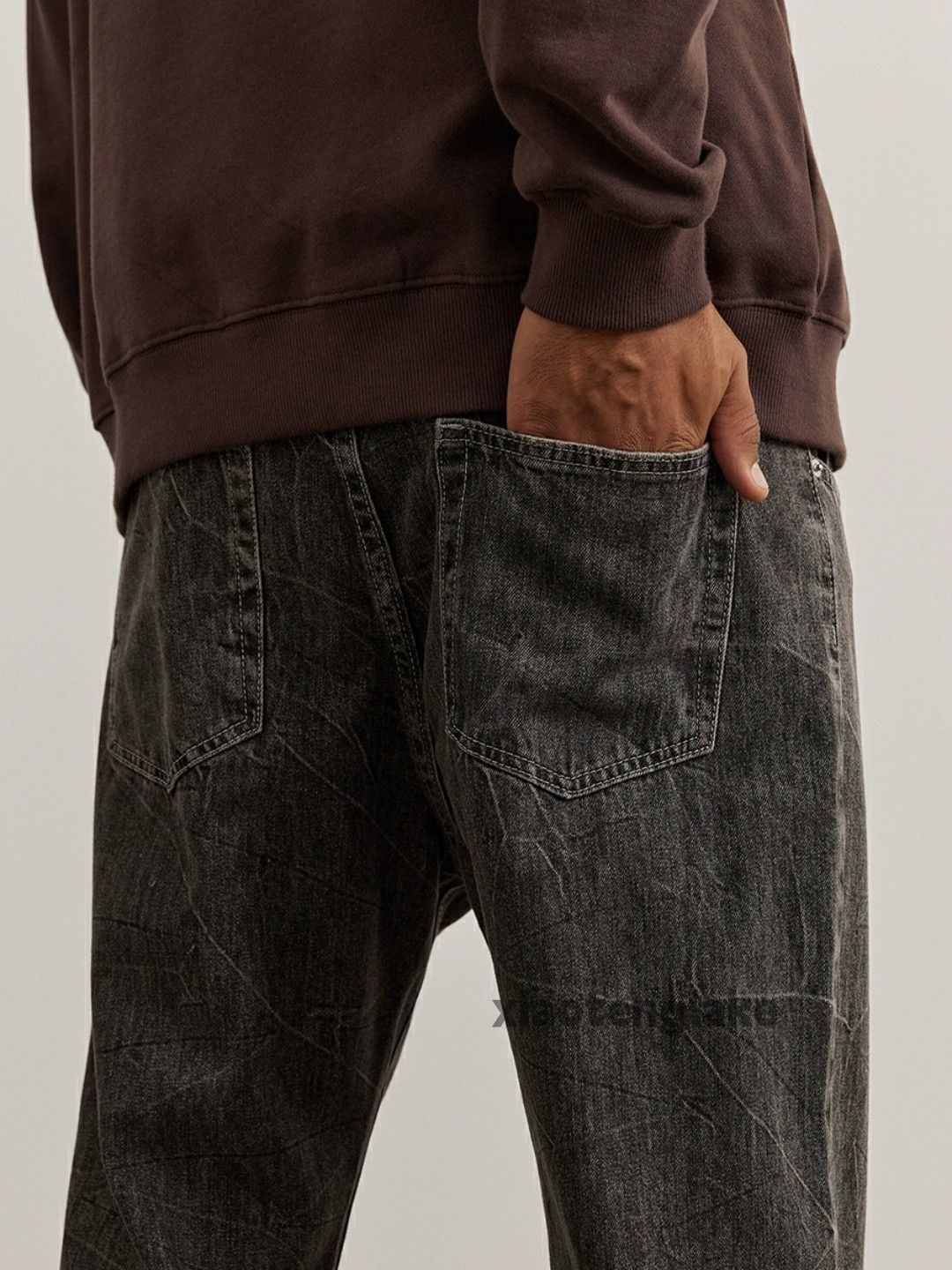 Jean × Vintage washed faded y2k yuppie pattern loose baggy jeans Size US 32 / EU 48 - 4 Thumbnail