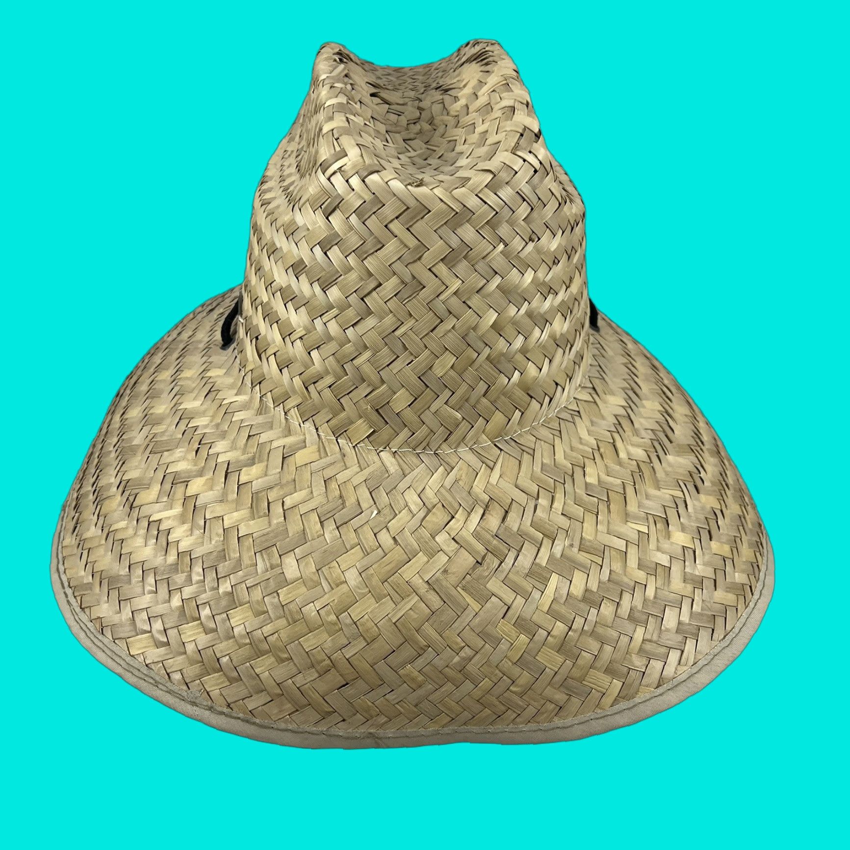 Vintage VINTAGE Original Panama Jack Tan Wide Brim 100% Straw Drawstring Sun Hat One Size O/S Size ONE SIZE - 1 Thumbnail