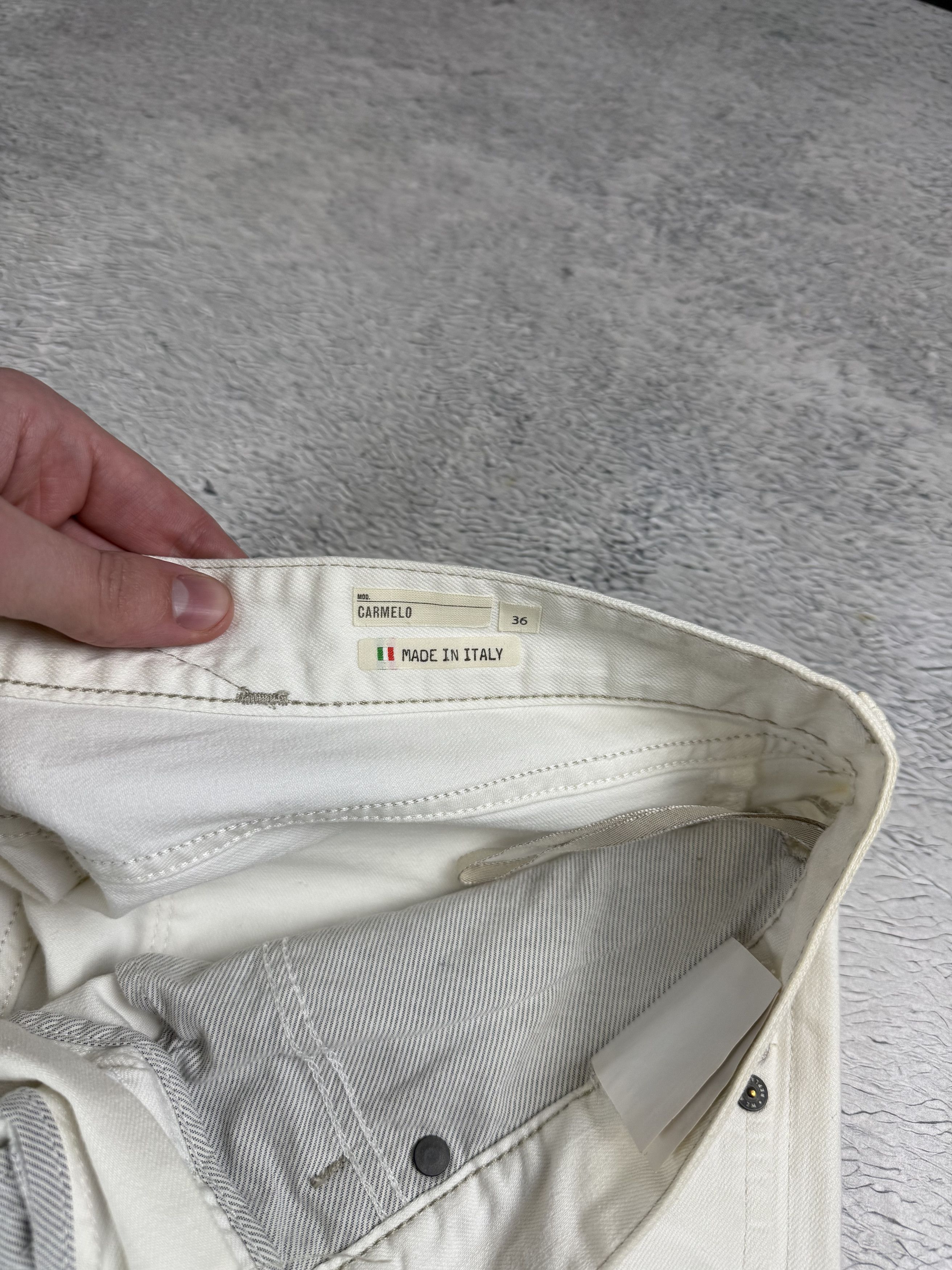 Replay Replay Carmelo Jeans White Back Logo Made In Italy Straigth Size US 36 / EU 52 - 8 Thumbnail