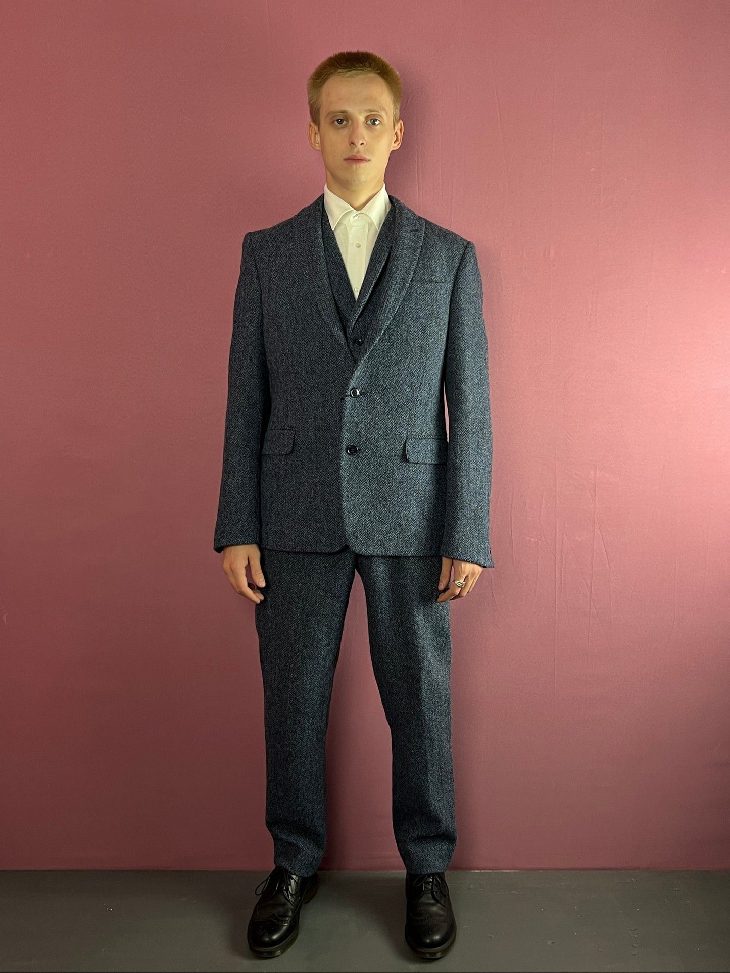 Harris Tweed Harris Tweed Vintage Glen Check 3 Piece Suit 40R Size 40R - 6 Thumbnail