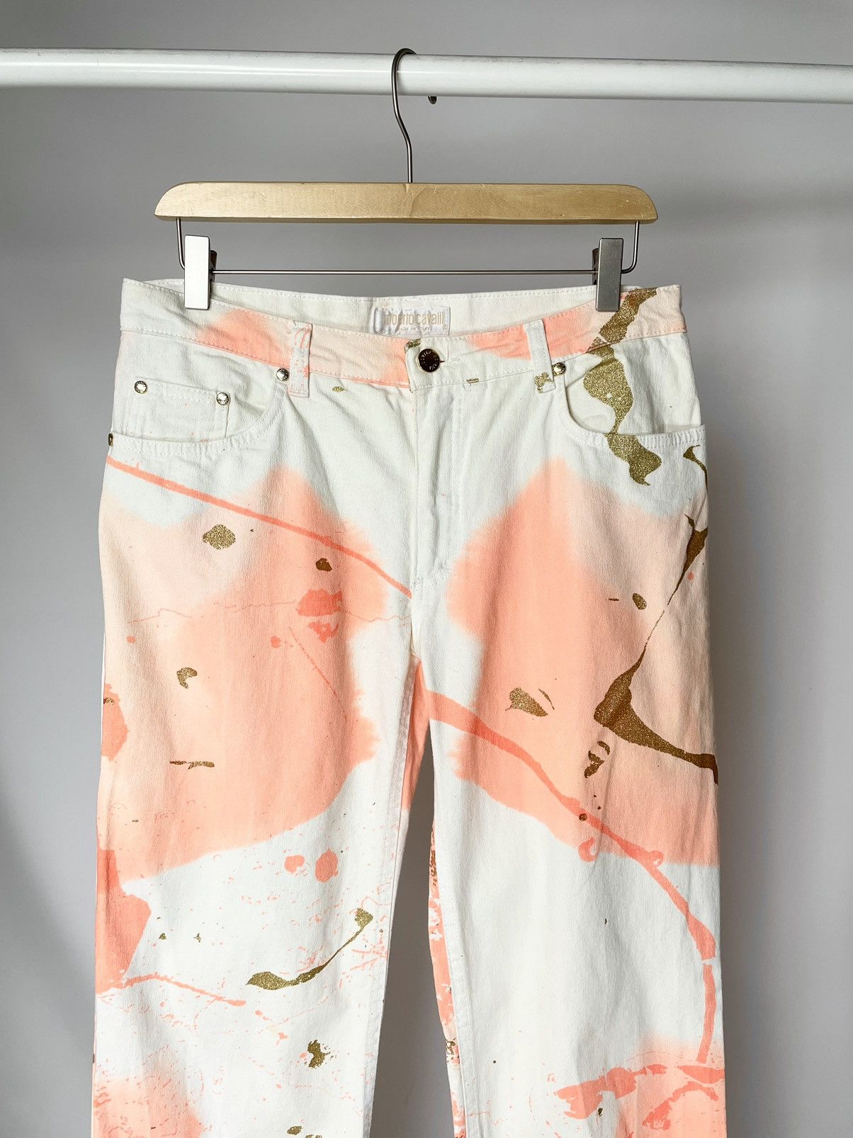 Roberto Cavalli Roberto Cavalli Vintage Paint Graphic White Jeans Just Pants Size US 32 / EU 48 - 7 Thumbnail