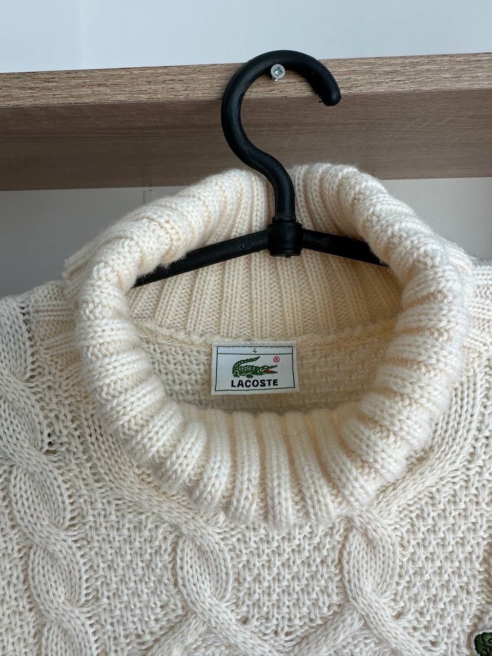 Lacoste × Vintage Vintage Lacoste Beige Knitted Wool Blend Sweater Size US M / EU 48-50 / 2 - 7 Thumbnail