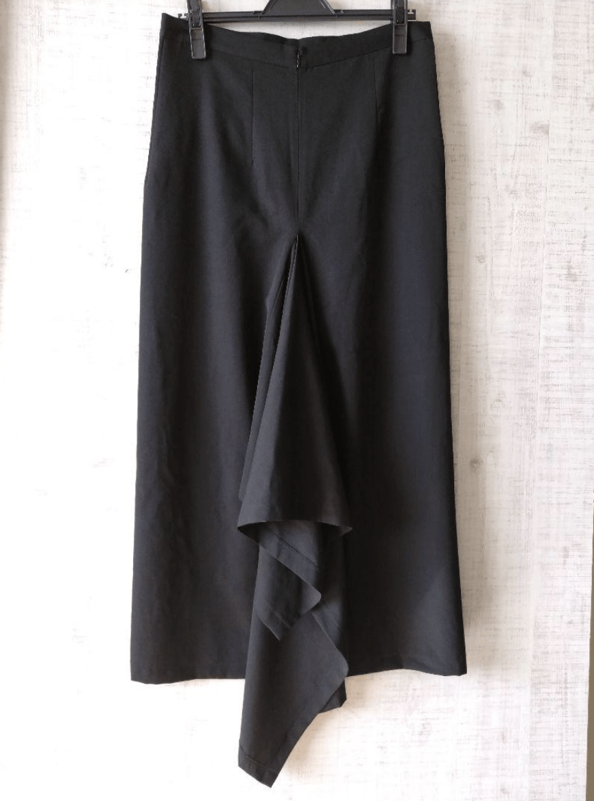 image of Yohji Yamamoto Femme - Trapezoidal Skirt Maxi Skirt in Black, Women's (Size 24)