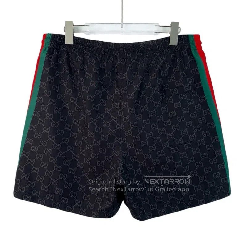 Gucci Gucci Black striped logo dark pattern full-print casual sh Size US 34 / EU 50 - 2 Thumbnail