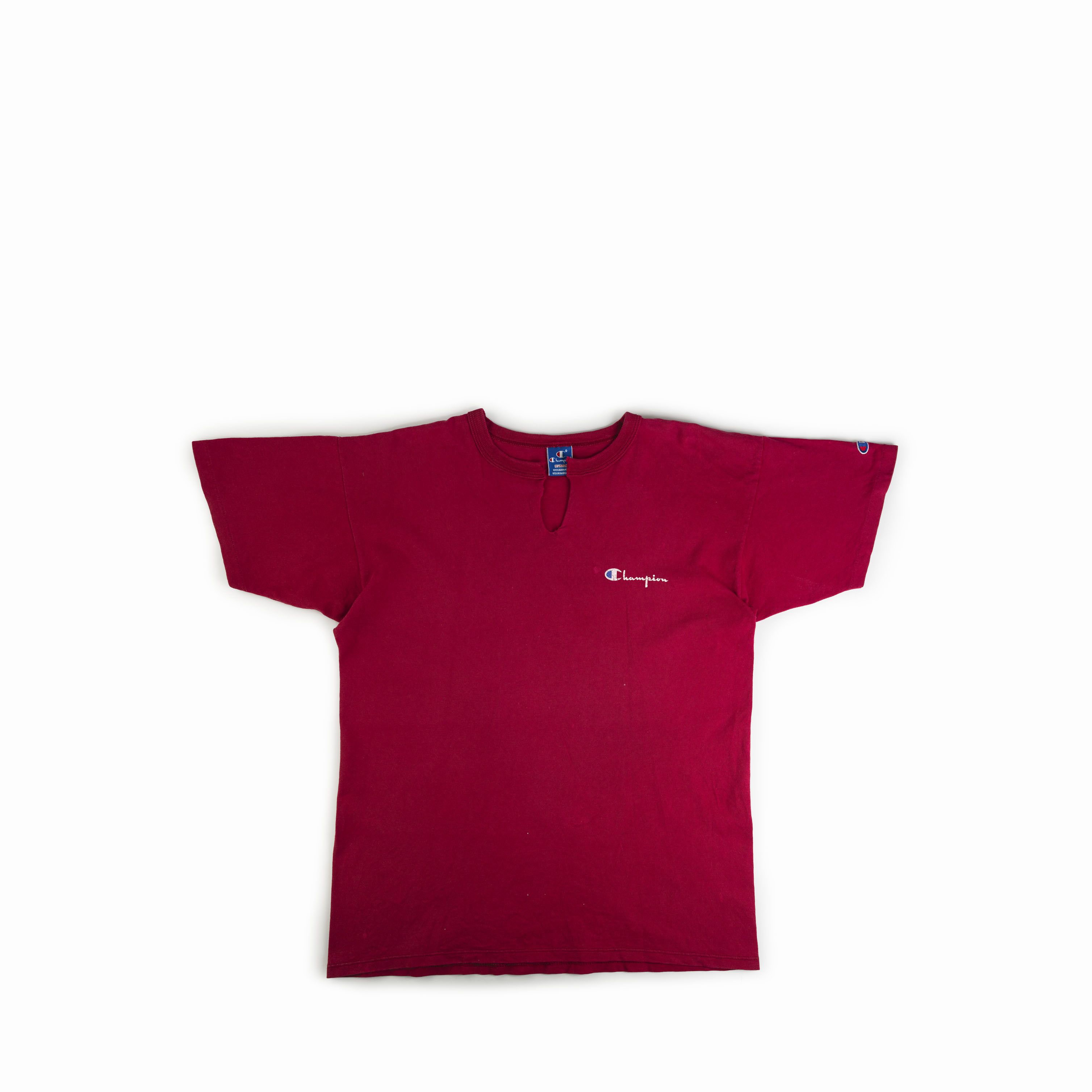 Champion Vintage 1980's Champion Cut Neck Thrashed Tee Shirt Size US XL / EU 56 / 4 - 1 Thumbnail