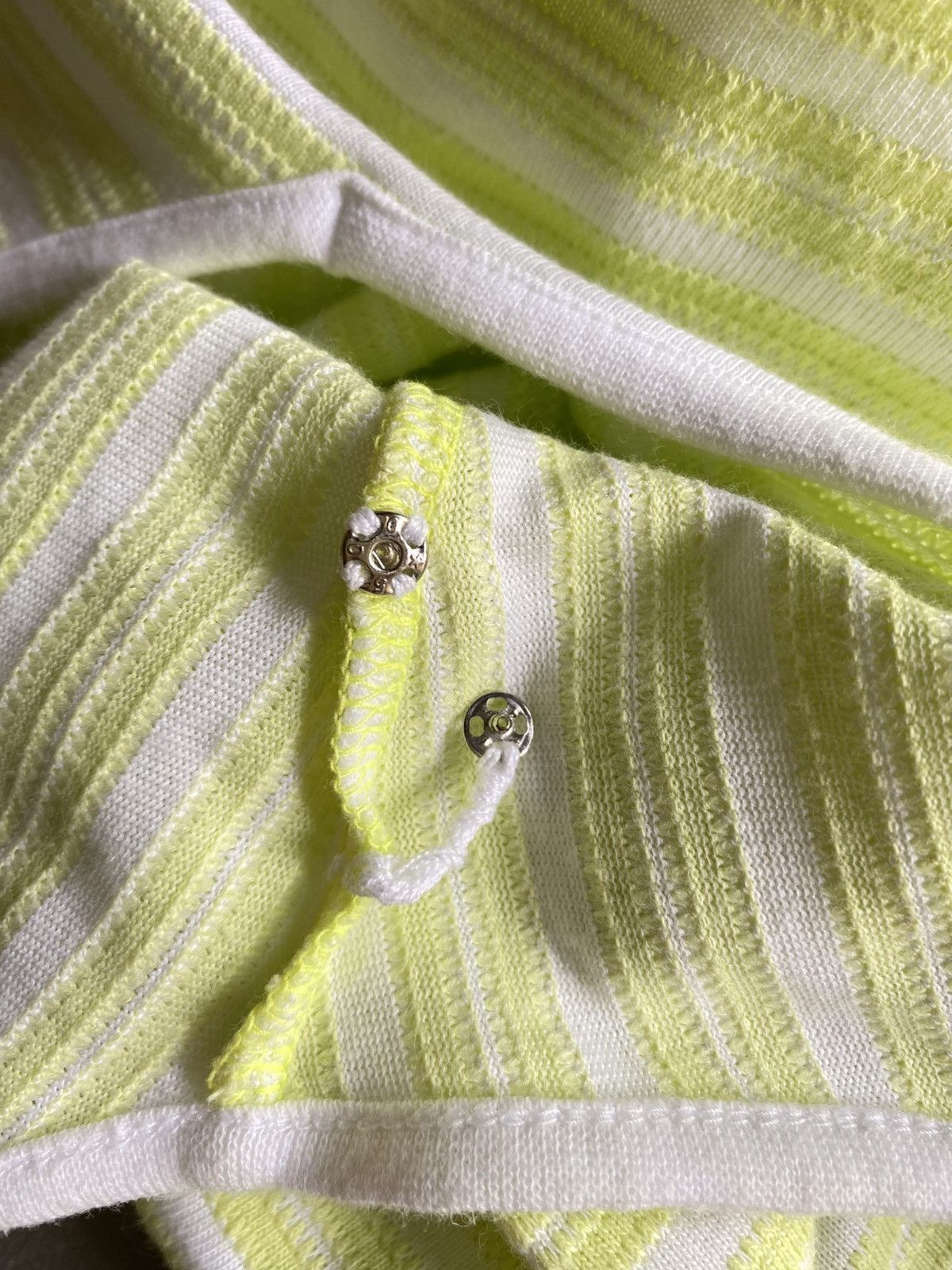 Courreges Courreges Lime Green Striped Short Sleeve Tee Size XS / US 0-2 / IT 36-38 - 12 Thumbnail