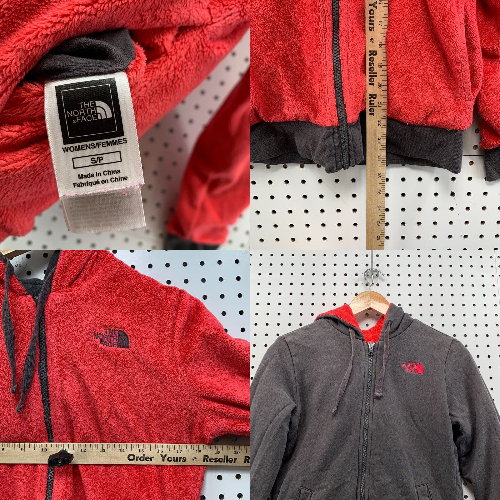 The North Face The North Face Hooded Fleece Reversible Jacket Red Gray Womens Small Size S / US 4 / IT 40 - 8 Thumbnail