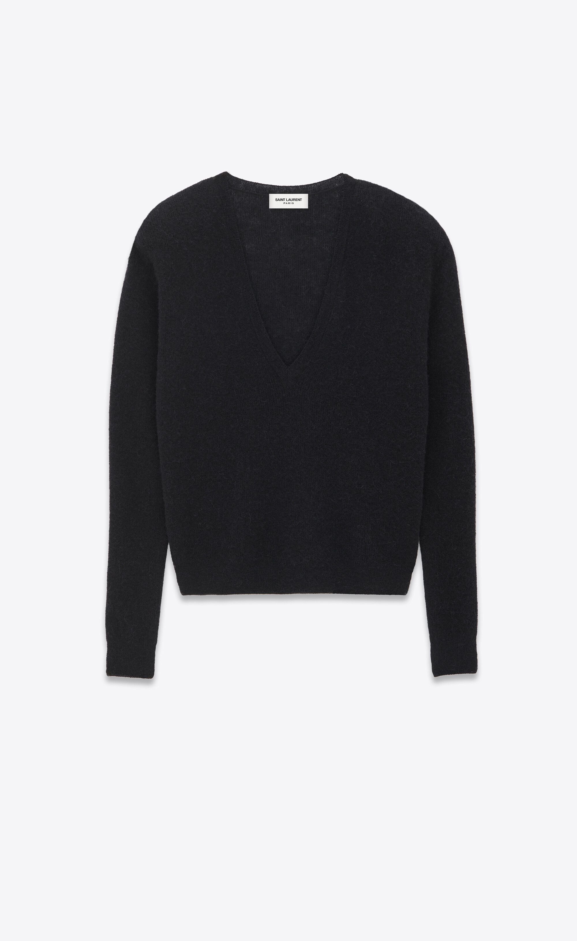 Saint Laurent Paris o1la1rc1a0425 759721 Sweater in Alpaca in Black Size XL / US 12-14 / IT 48-50 - 1 Thumbnail