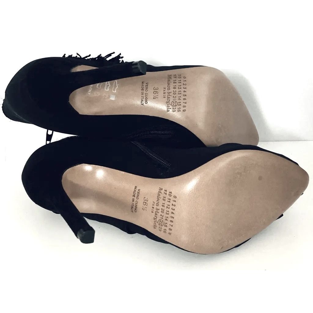 Maison Margiela Maison Margiela Fringed Black Suede Booties Ankle Boots Size US 6.5 / IT 36.5 - 6 Thumbnail