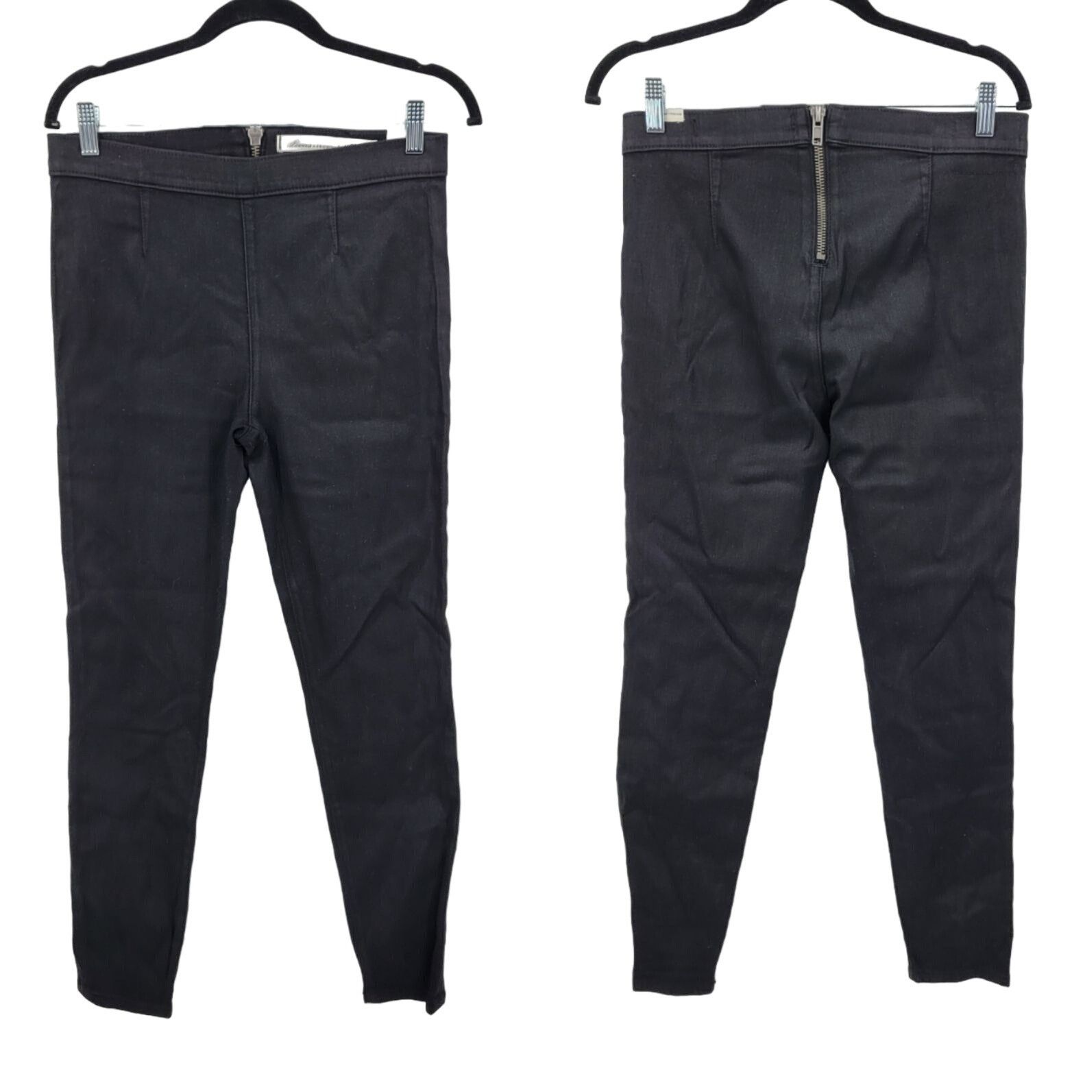 Other Lovers + Friends Denim Black Wax High Rise Skinny Jeans 30 E Size 30" / US 8 / IT 44 - 12 Thumbnail
