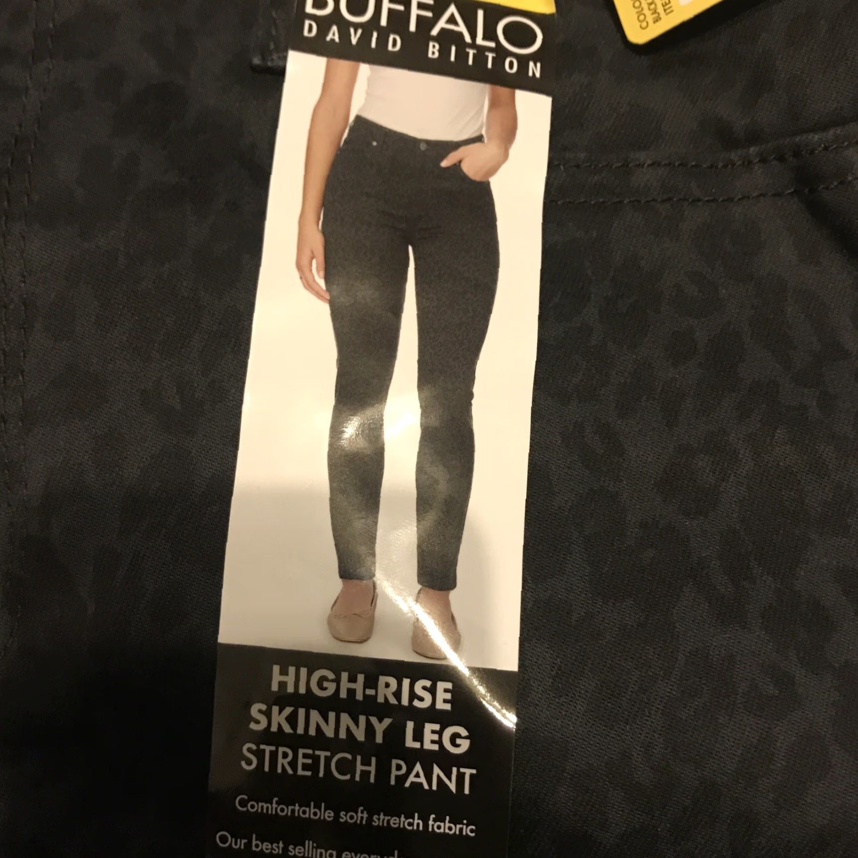 Vintage Buffalo Hanna Skinny Soft Stretch Pants Black Leopard Rise Sz 6/28 Womens Stretch Casual Pants Skinny Denim Size 28" / US 6 / IT 42 - 3 Thumbnail