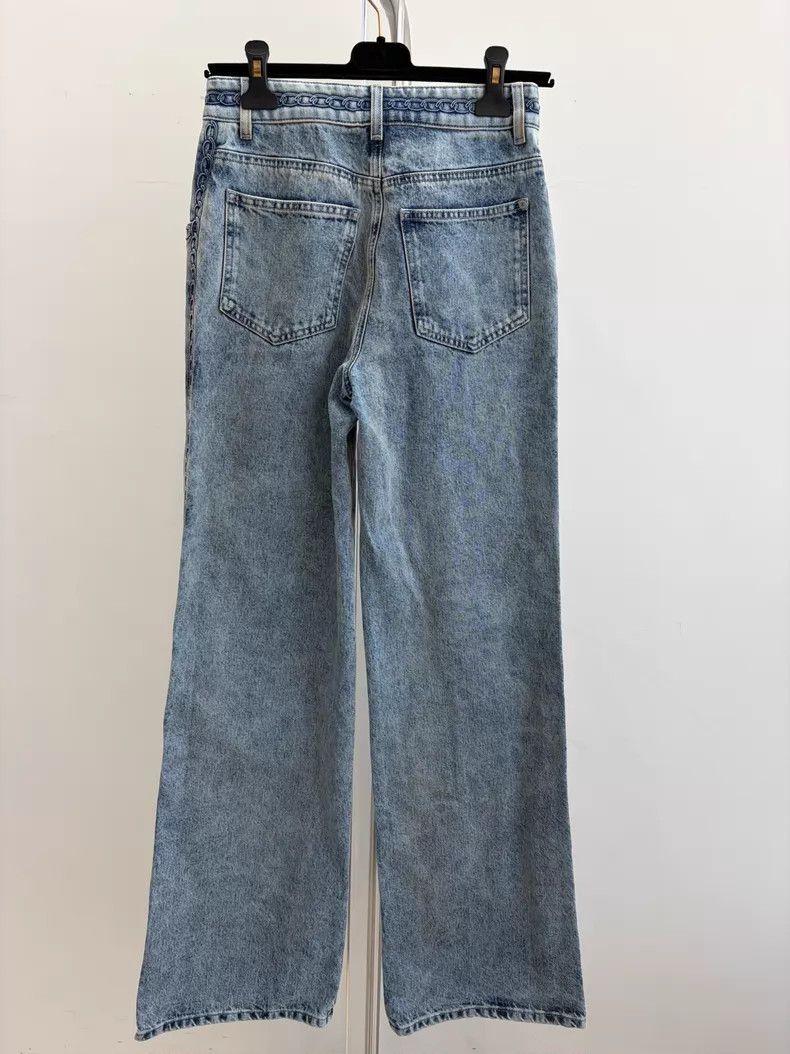 Chanel Chanel Blue rolled-edged wide-leg jeans Size 42" / US 20 - 2 Thumbnail