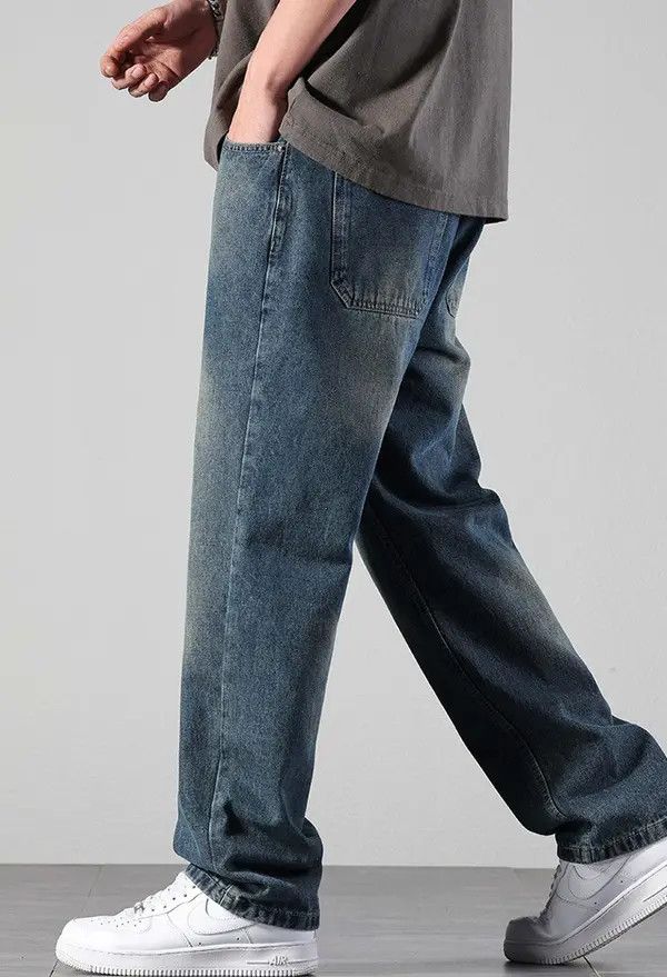 Japanese Brand Vintage straight washed all-match wide-leg jeans Size US 32 / EU 48 - 3 Thumbnail