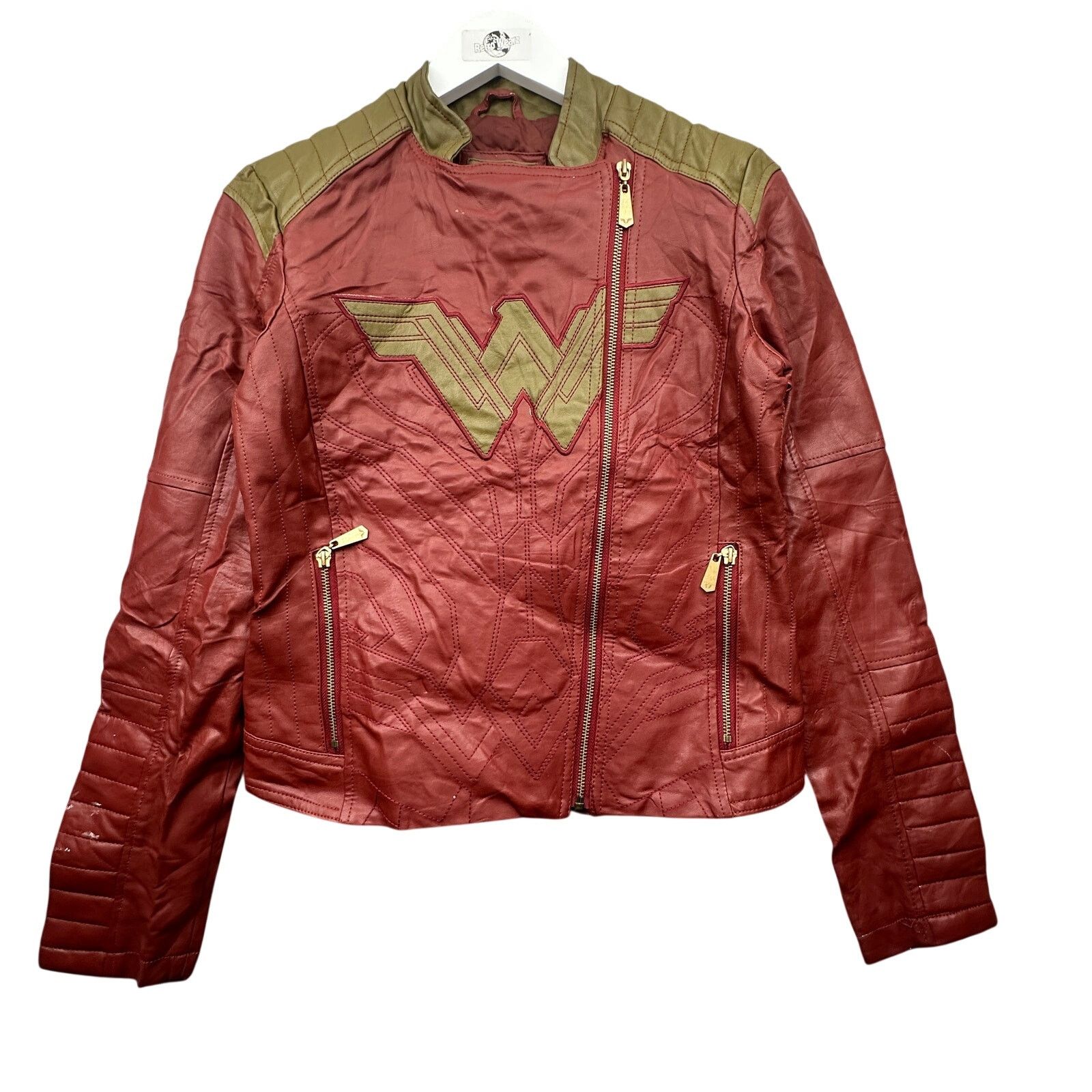 DC Comics Wonder Woman Robe Factory Faux Leather Jacket Womens Medium Size M / US 6-8 / IT 42-44 - 1 Thumbnail