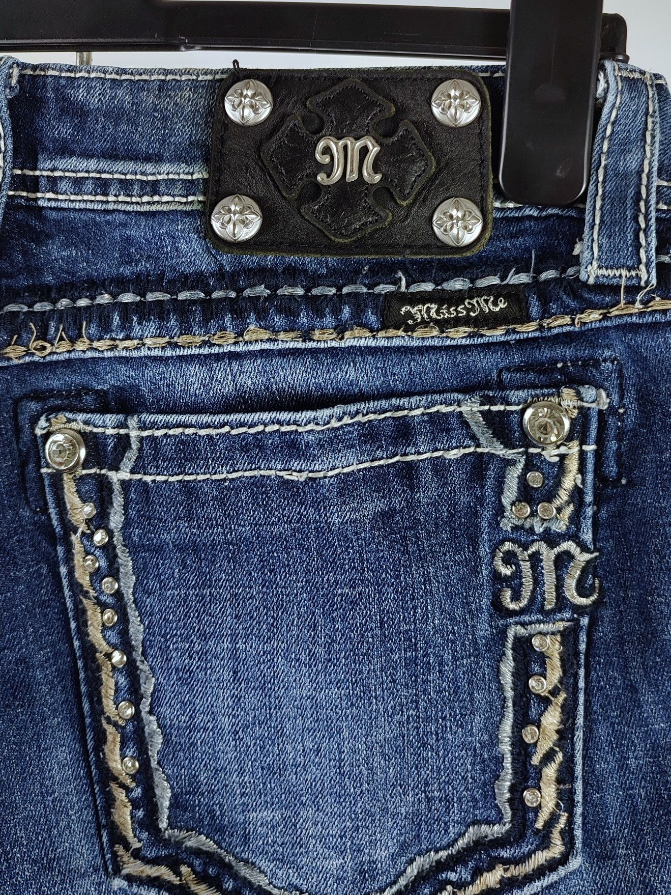 Miss Me Y2K Miss Me Rhinestones Embroidered Denim Jeans Size 30" / US 8 / IT 44 - 4 Thumbnail