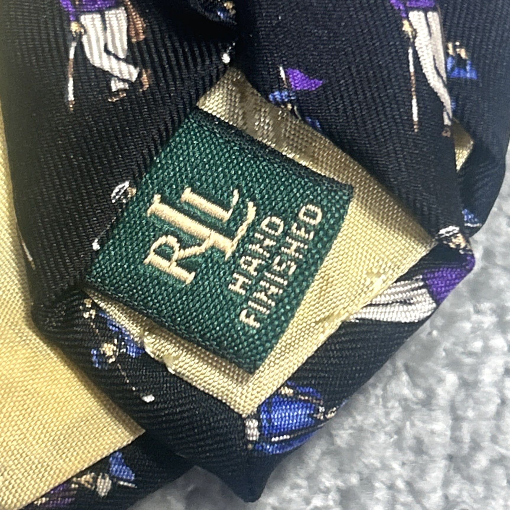 Ralph Lauren Lauren by Ralph Lauren Tie Golf Black 100% Silk Classic 57"-60" Adult Men's Size ONE SIZE - 4 Thumbnail