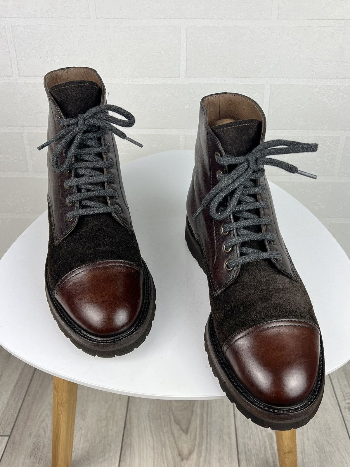 Brunello Cucinelli BRUNELLO CUCINELLI Boots Leather Suede Shoes Vibram Brown Size US 7 / EU 40 - 1 Thumbnail