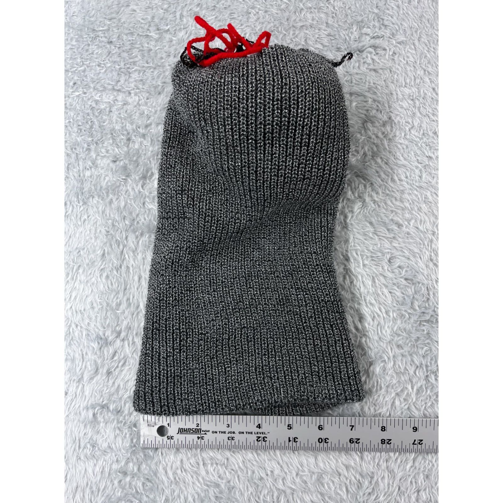 Doublet VINTAGE Beanie Toque Adult One Size Gray Red Double Knit 100% Acrylic Pom Outdoors Size ONE SIZE - 6 Thumbnail
