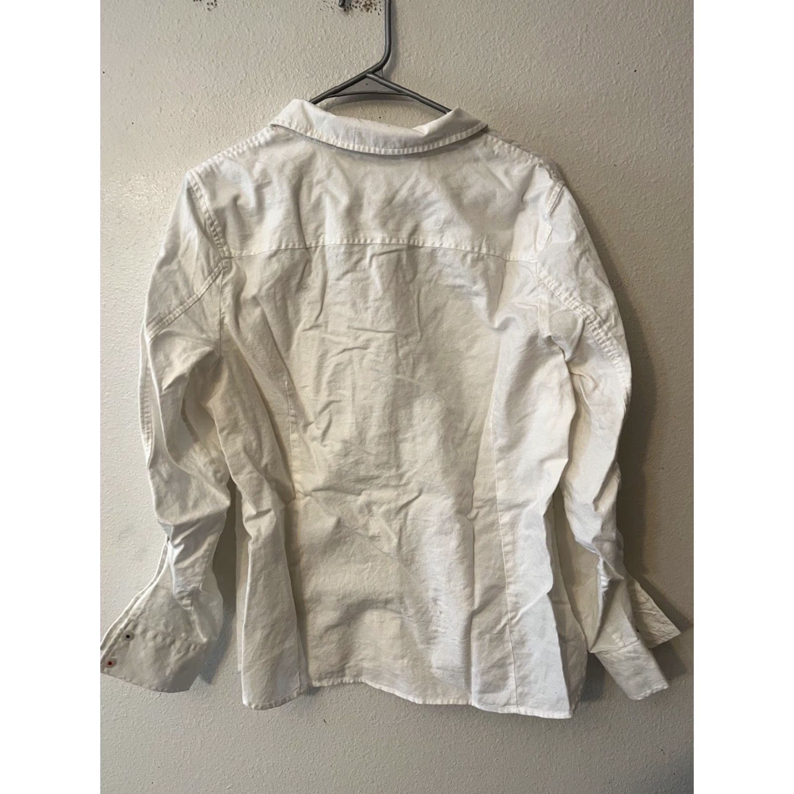 Tommy Hilfiger Tommy Hilfiger Button-Down Dress Shirt Large White Long Sleeve Mens Button-Up Size 42R - 4 Thumbnail