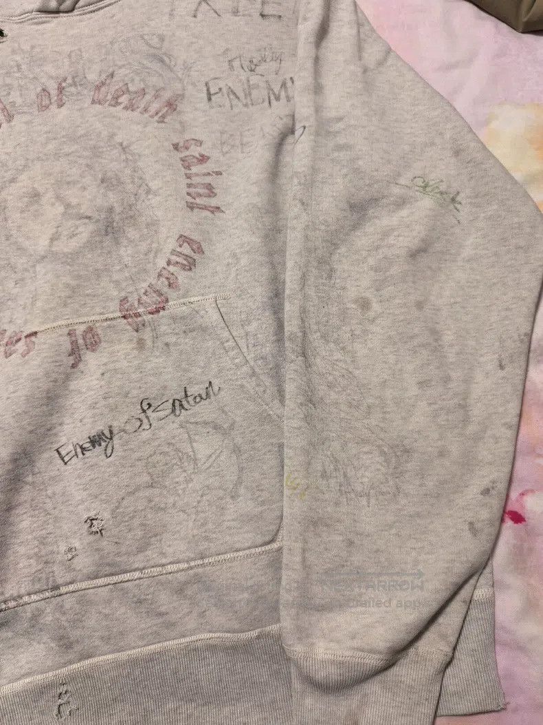 Saint Michael Saint Michael Vintage washed old graffiti hooded sweatshir Size US L / EU 52-54 / 3 - 3 Thumbnail