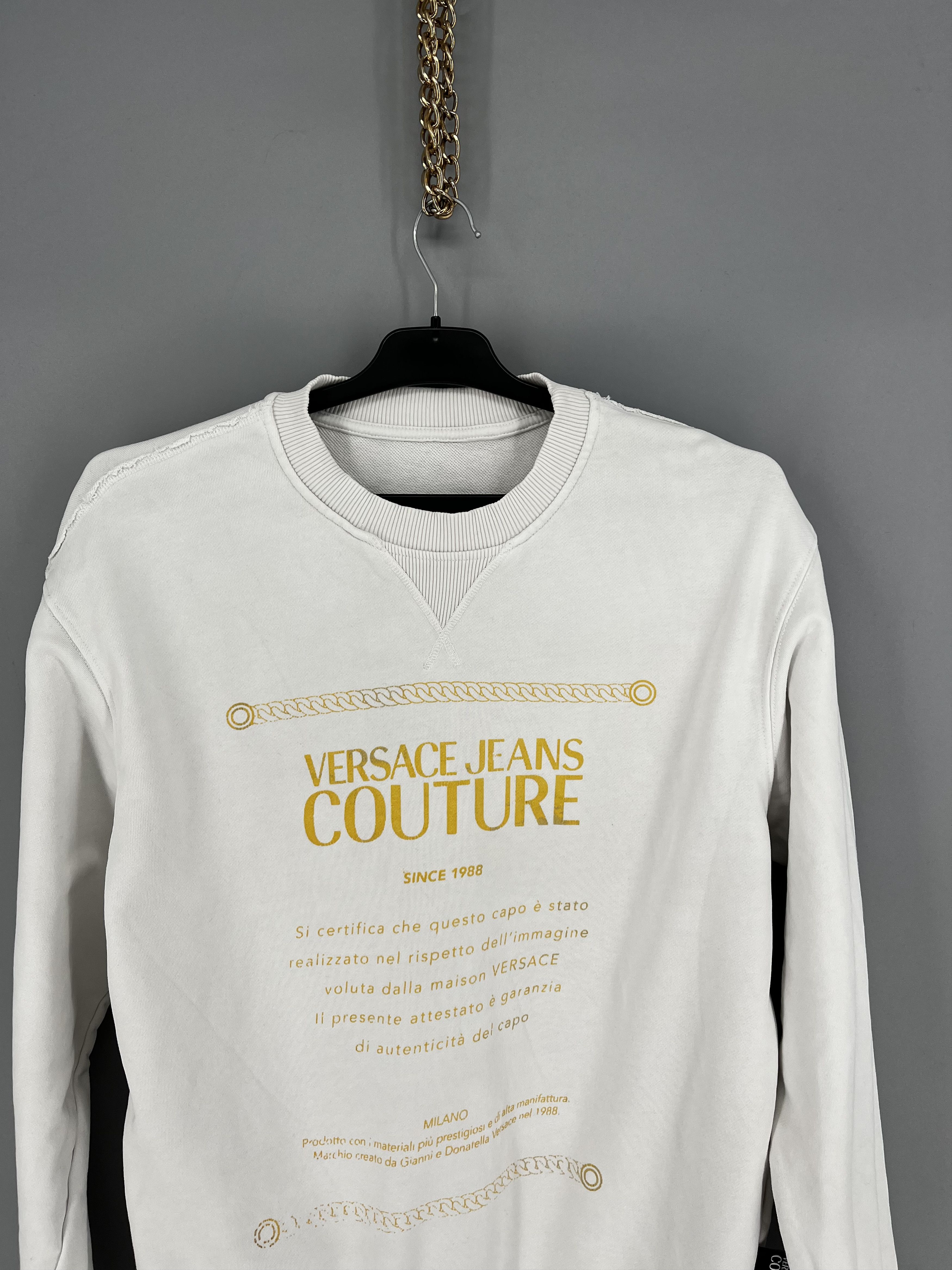 Versace Versace Jeans Couture Men's White Gold Logo Hooded Size US S / EU 44-46 / 1 - 6 Thumbnail
