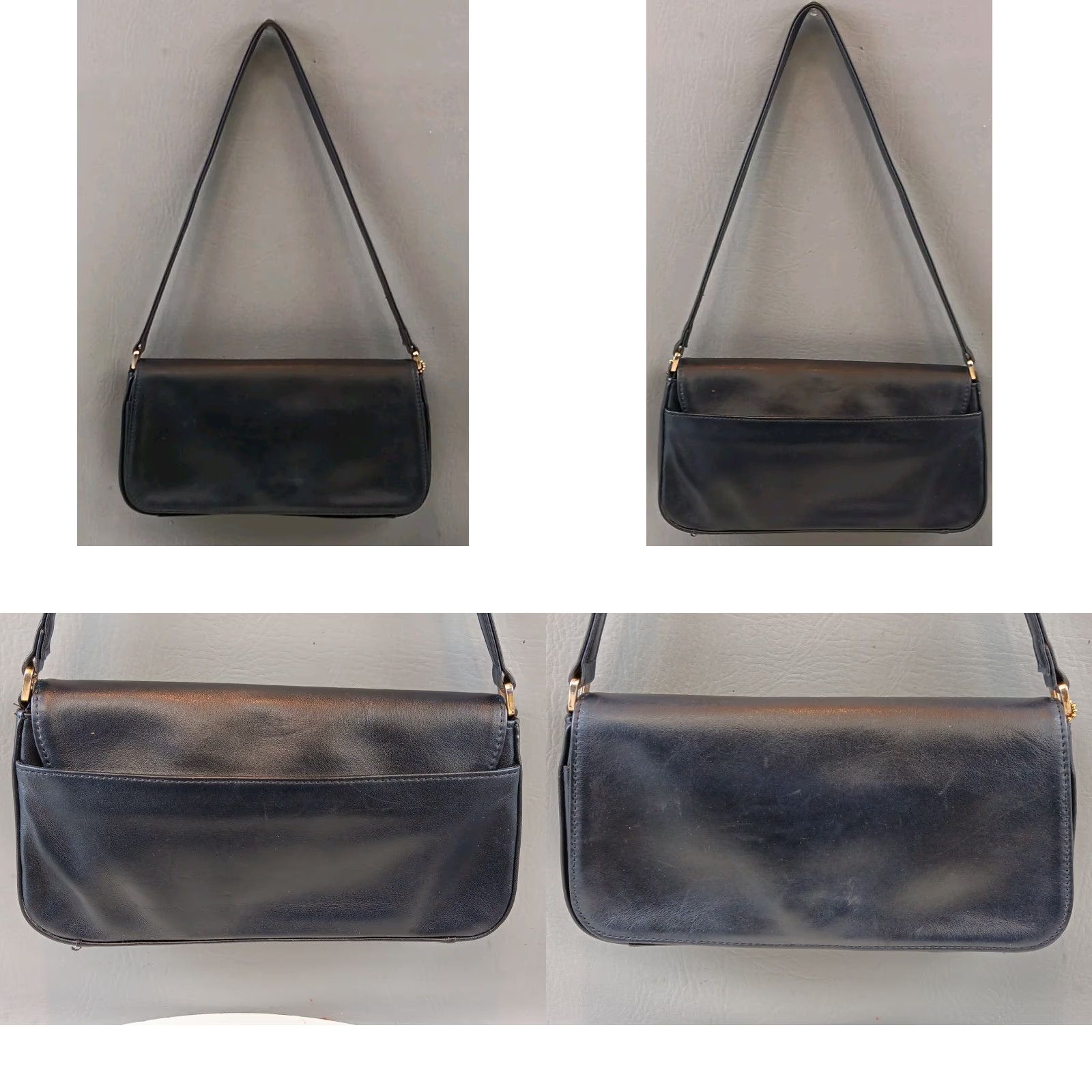 Giani Bernini Giani Bernini Shoulder Bag Black Leather Purse Clutch Small Women Formal Casual Vintage No Size ONE SIZE - 8 Thumbnail