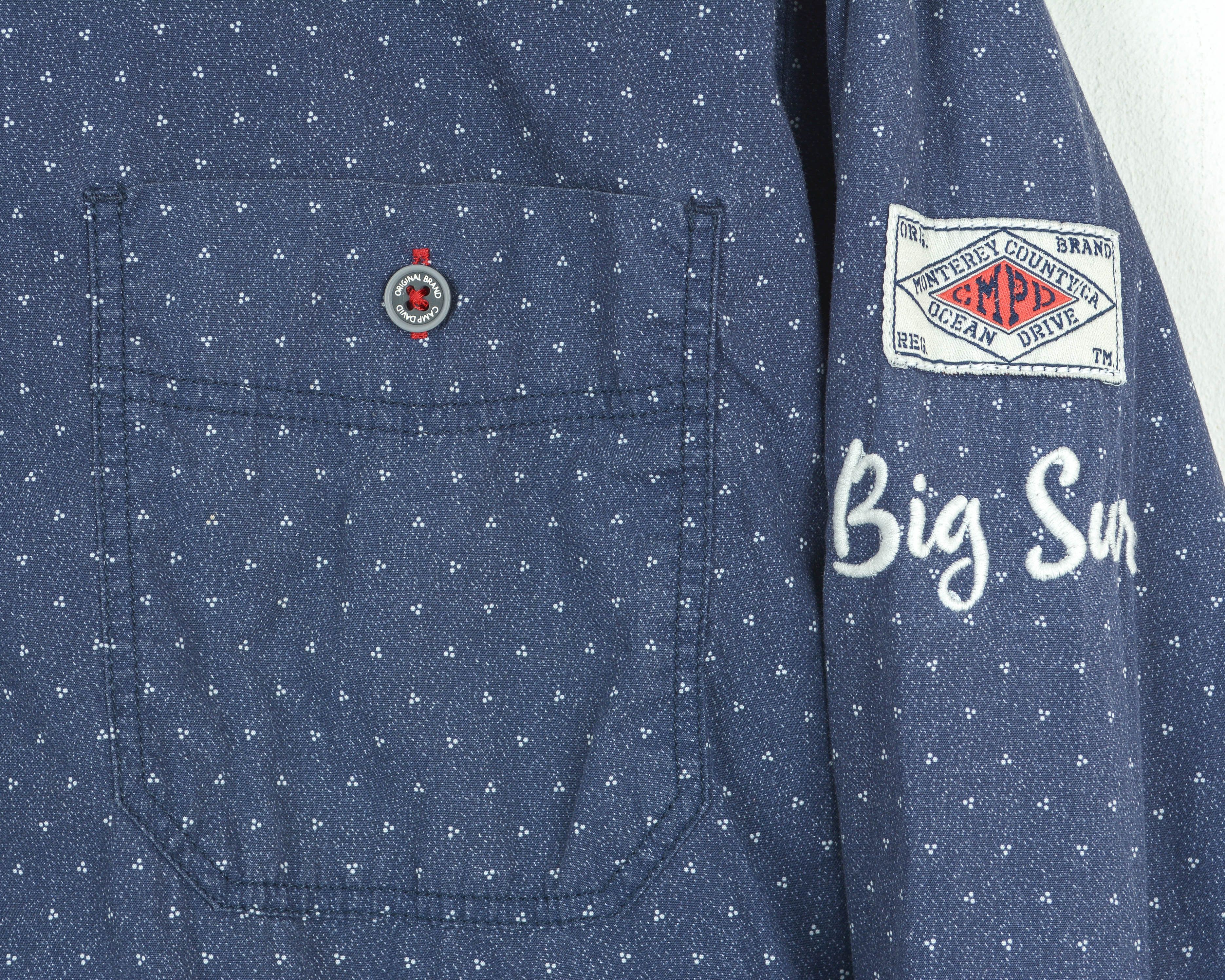 Camp David Men Button Up Shirt L Embroided Long Sleeve Polka Dot Size US L / EU 52-54 / 3 - 3 Thumbnail