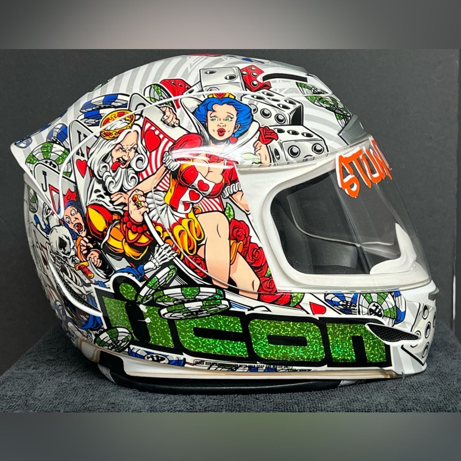 ICON Motorsports ICON Domain™ Motorcycle Helmet - Lucky Lid 2 - SMALL RARE Size ONE SIZE - 2 Thumbnail