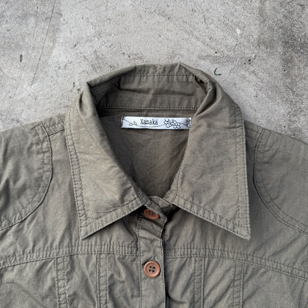 Japanese Brand 00's Xanaka japanese Khaki Midi Dress Multipocket Size M / US 6-8 / IT 42-44 - 5 Thumbnail
