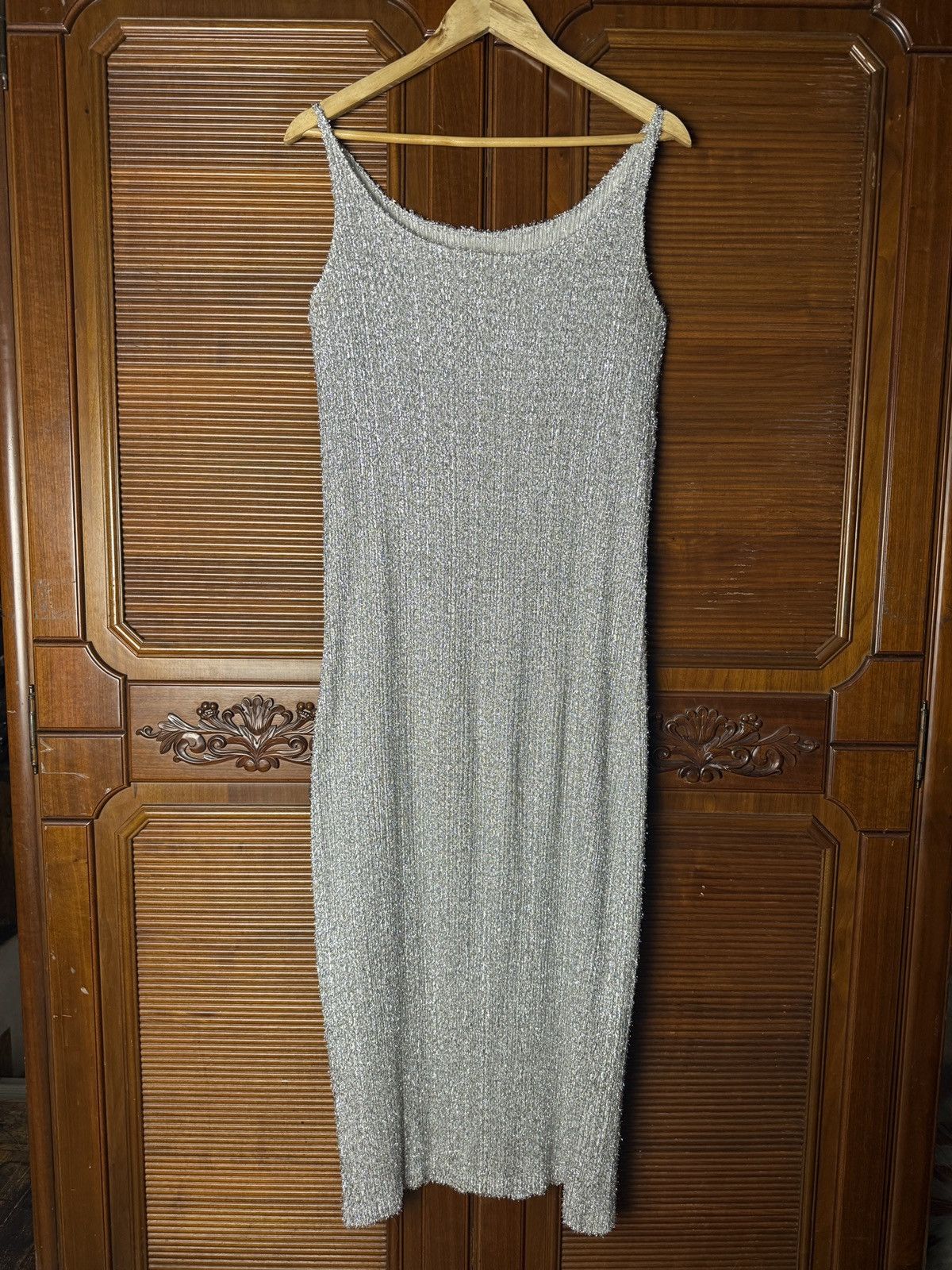 Issey Miyake Issey Miyake Metallic Sleeveless Midi Dress Size XS / US 0-2 / IT 36-38 - 2 Thumbnail