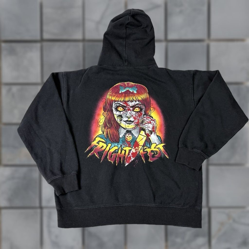 Vintage Six Flags Fright Fest Hoodie Adult M Black Mens Halloween Horror Vintage Rare Sweatshirt Size US M / EU 48-50 / 2 - 1 Thumbnail