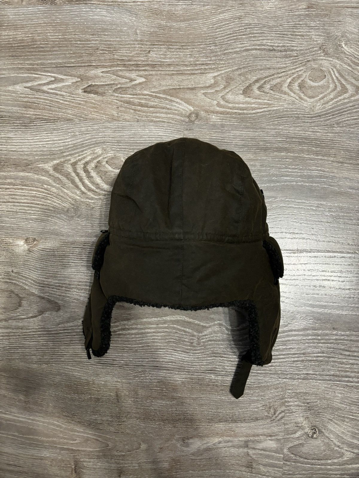 Barbour × Vintage Barbour Wax Cotton Trapper Hat Size ONE SIZE - 4 Thumbnail