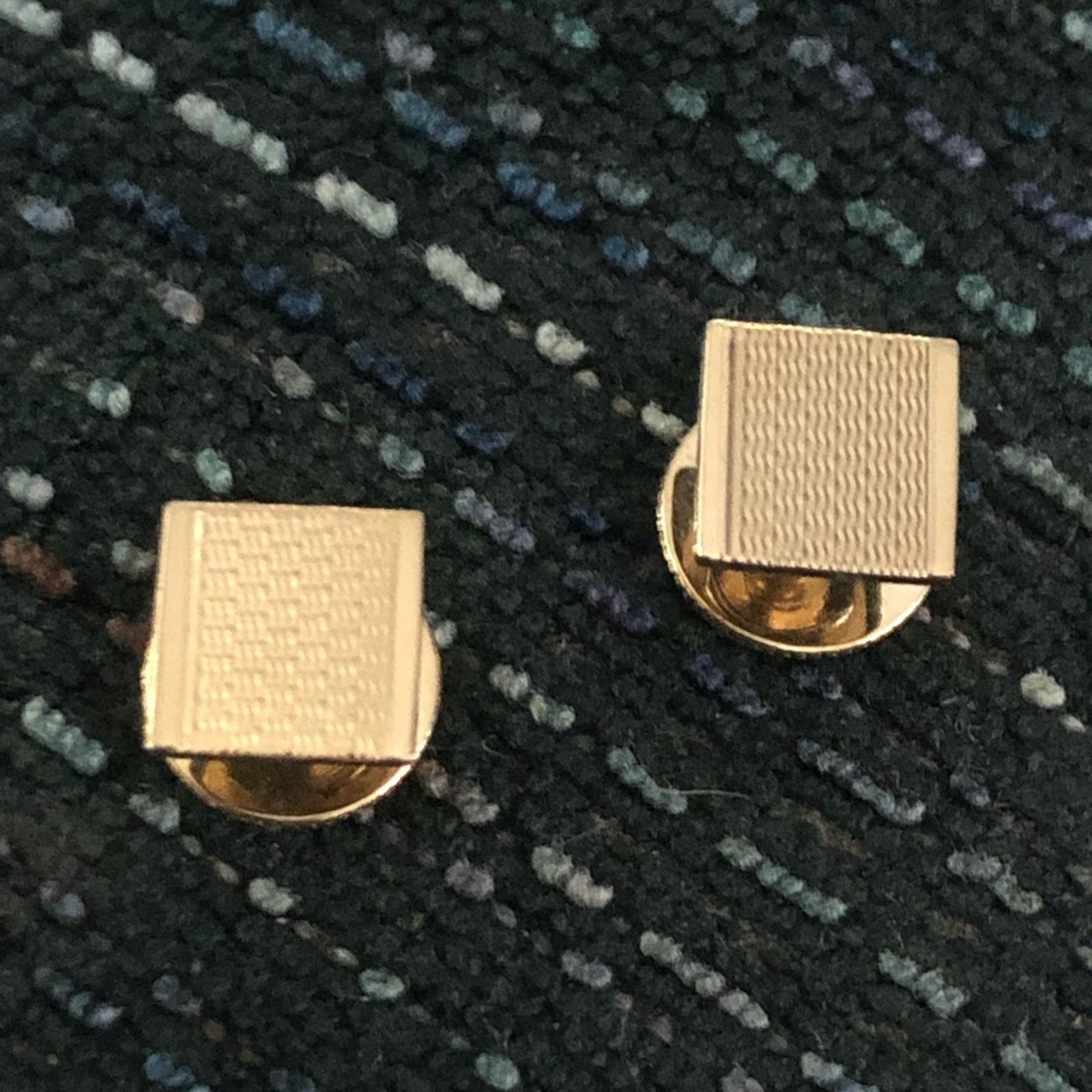 Vintage etched design cuff link shirt studs