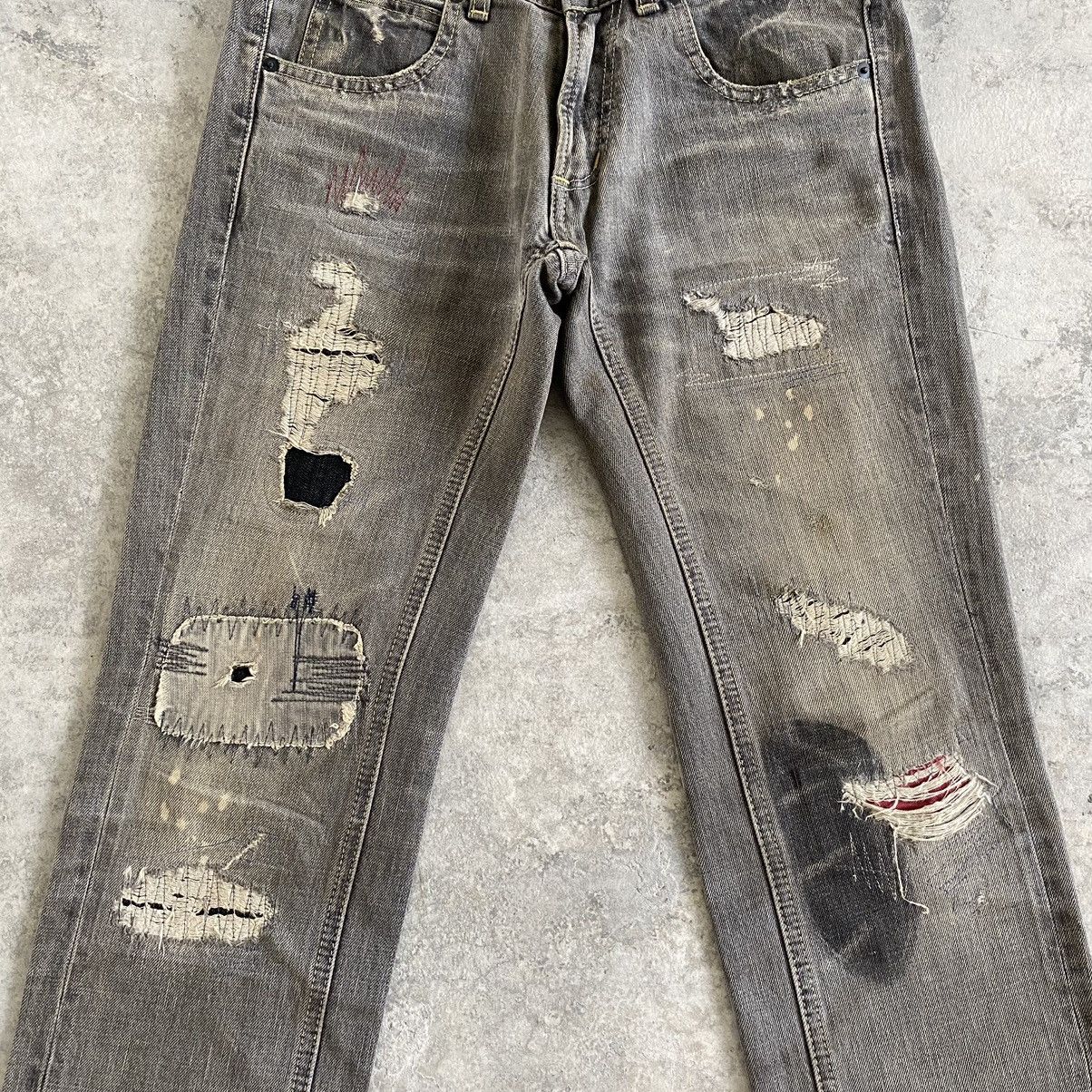 Japanese Brand Vintage Vibgyor Ash Grey Reworked Repaired Jeans Size US 28 / EU 44 - 4 Thumbnail