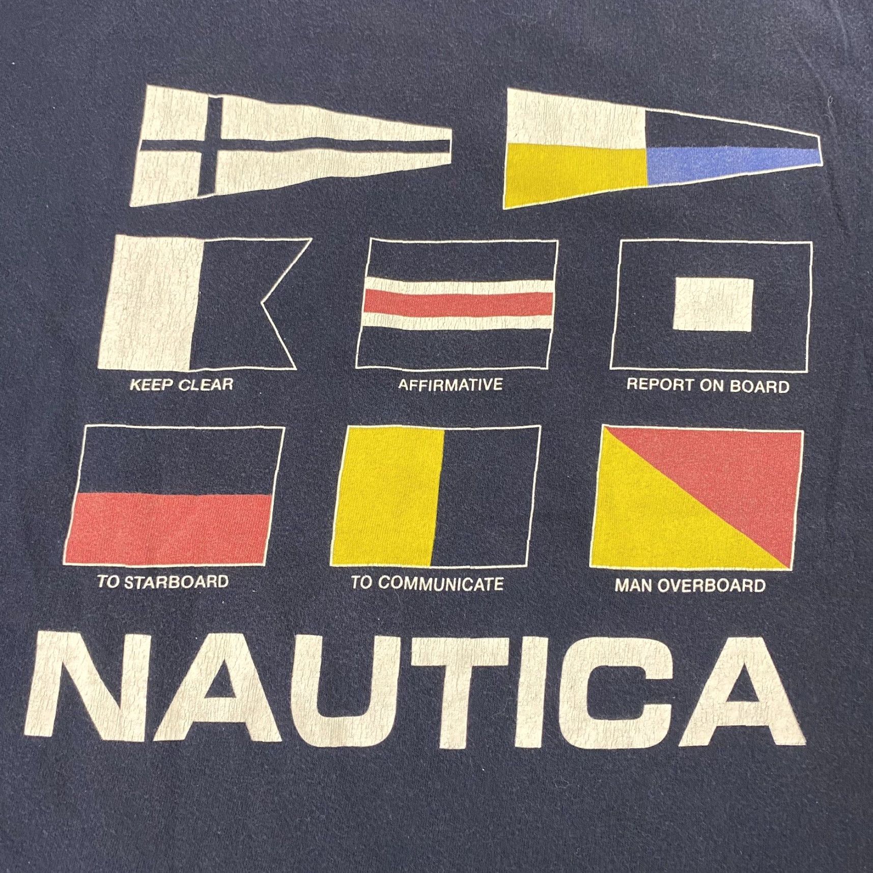Nautica VINTAGE Nautica 90s Nautical Flag Graphic T-Shirt Black Adult L Sailing Mens Size US L / EU 52-54 / 3 - 6 Thumbnail
