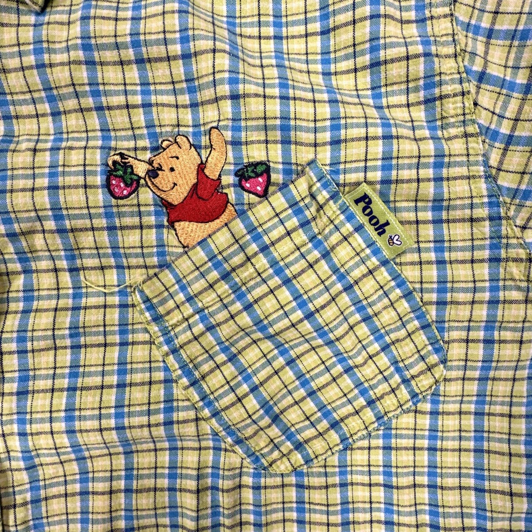 Vintage VINTAGE Disney Pooh Button-Up Shirt Women's 22W Jerry Leigh Collared Short Sleeve Embroidered Green Multi Size 3XL / US 20-22 - 6 Thumbnail