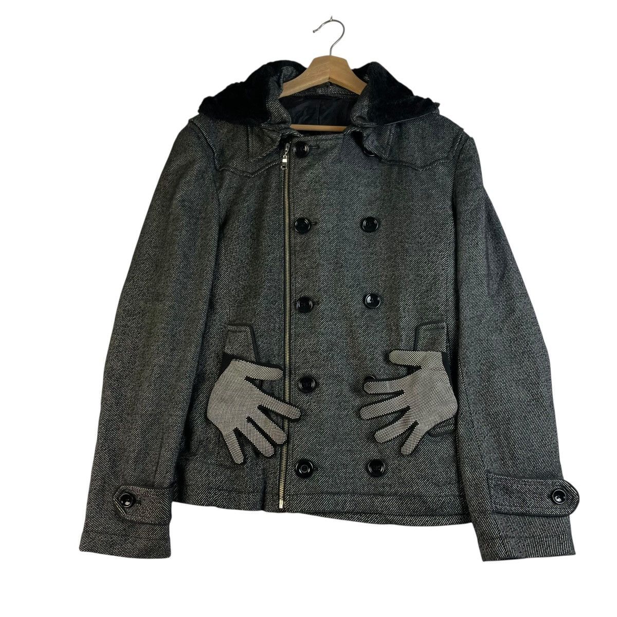 Isamu Katayama Backlash 🇯🇵 SEMANTIC DESIGN DETACHABLE FUR HOODIE PUNK GOTHIC JACKET Size US L / EU 52-54 / 3 - 19 Thumbnail
